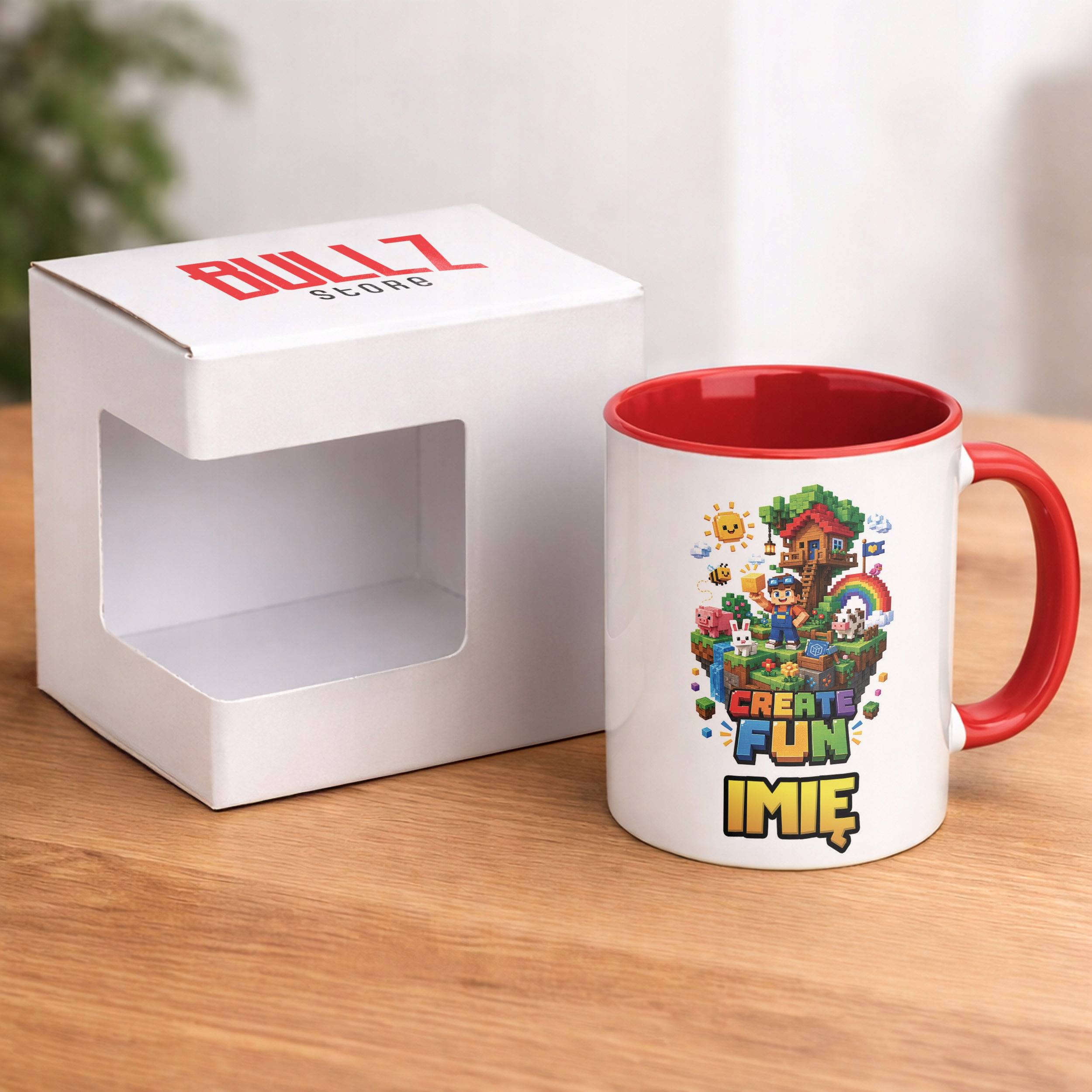 Zestaw Personalizowany Plecak Worek Kubek Czerwony gra Create Fun Prezent