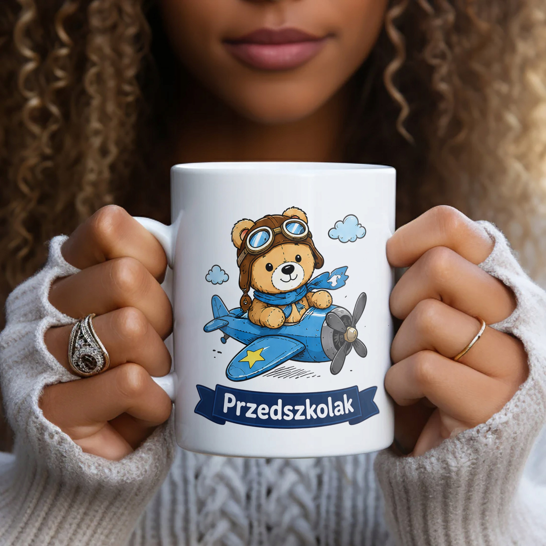 Biały Kubek z nadrukiem Przedszkolak Szkoła Dla Dzieci Prezent