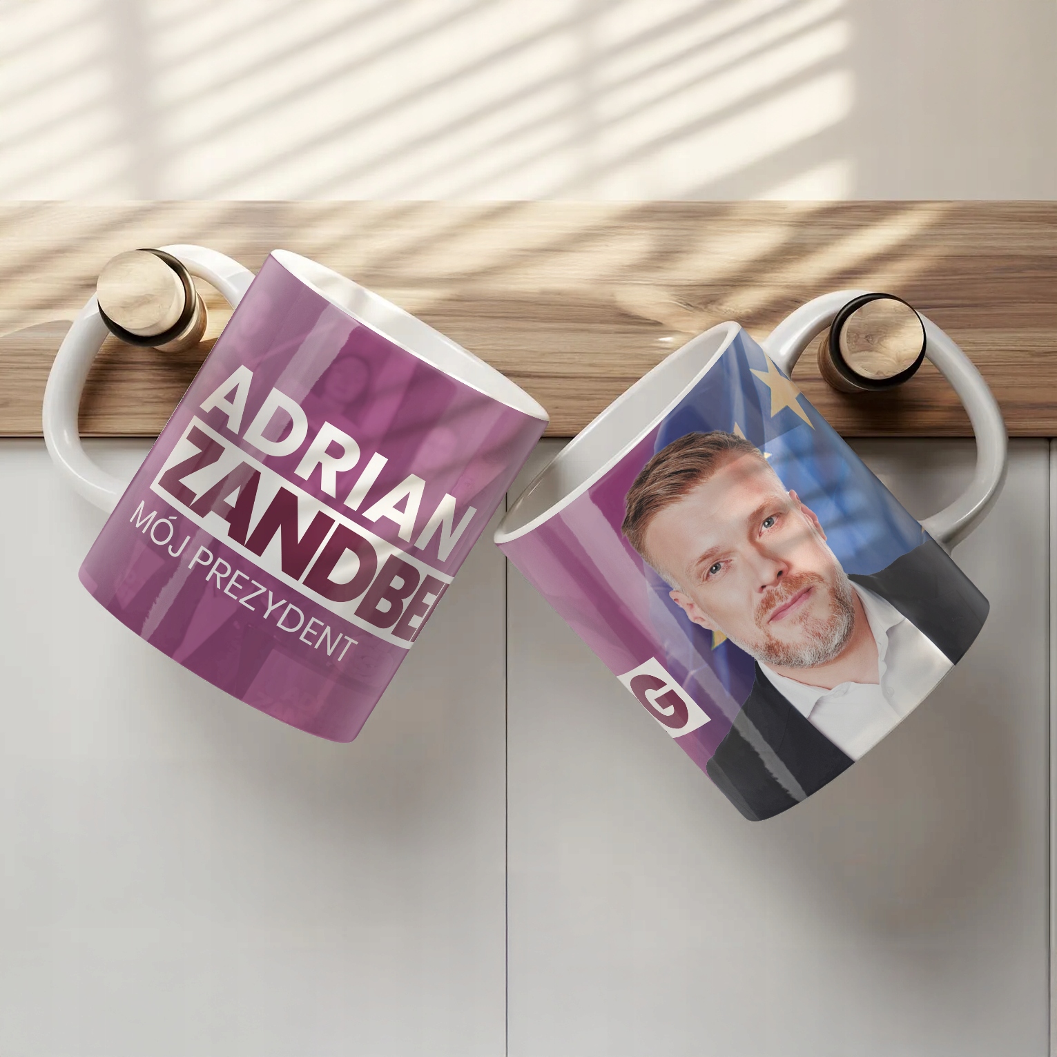 Kubek ceramiczny Adrian Zandberg Mój Prezydent #Zandberg2025 Razem