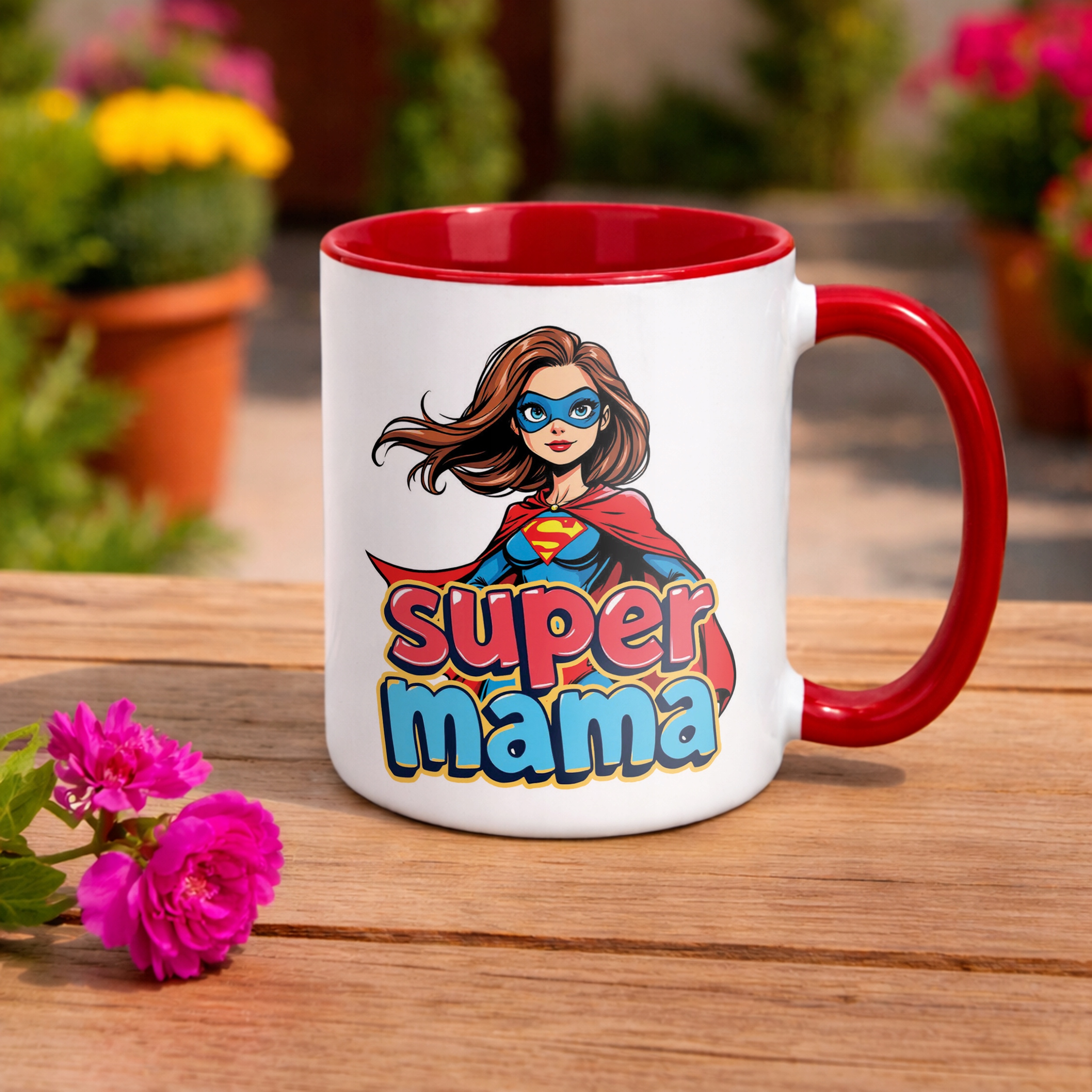 Kubek Czerwony Dzień Matki Dla Mamy Prezent Upominek Super Mama