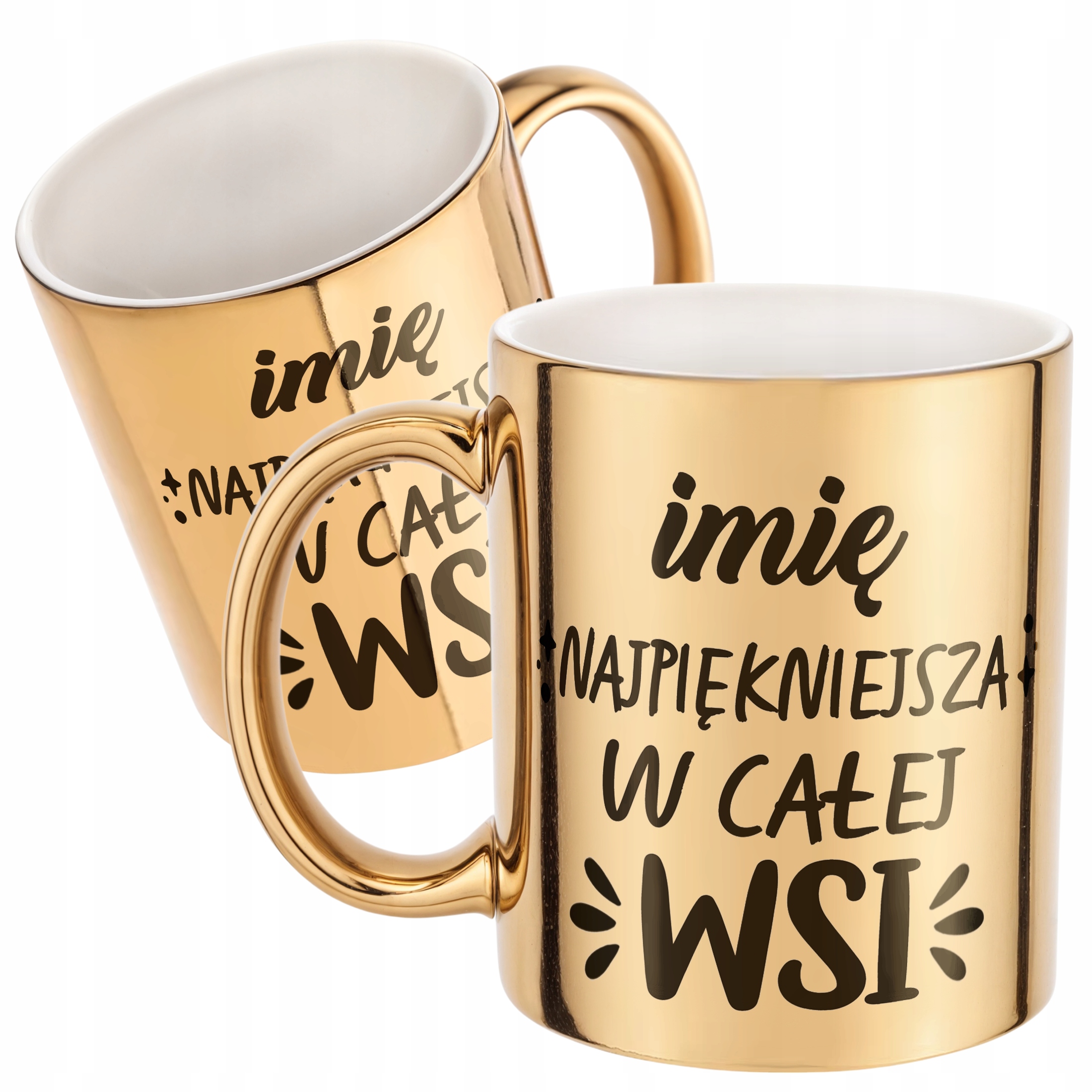 Złote Kubek prezent Personalizowany Dzień Kobiet Najpiękniejsza We Wsi