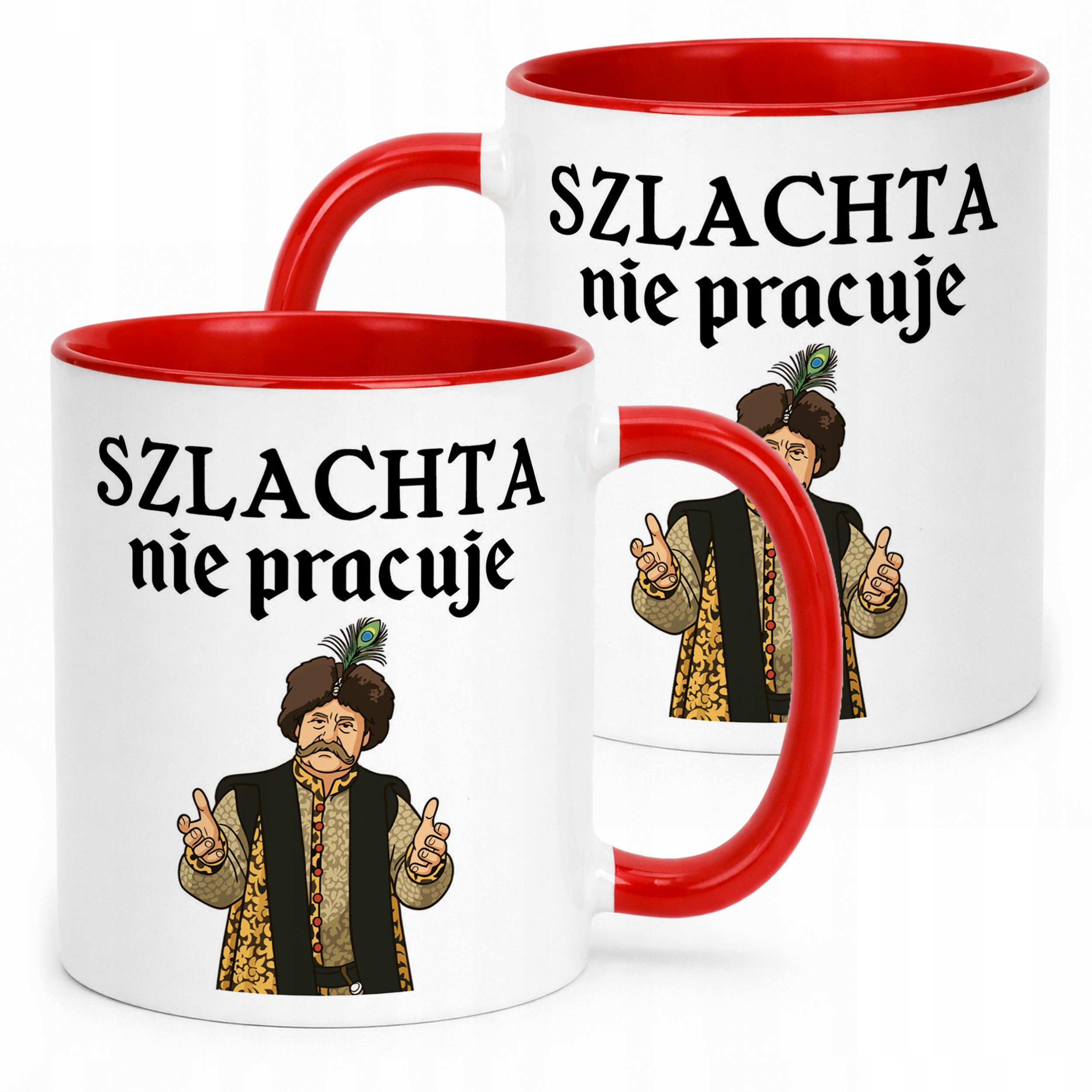 Kubek ceramiczny 1670 Szlachta Nie Pracuje Jan Paweł Prezent Upominek