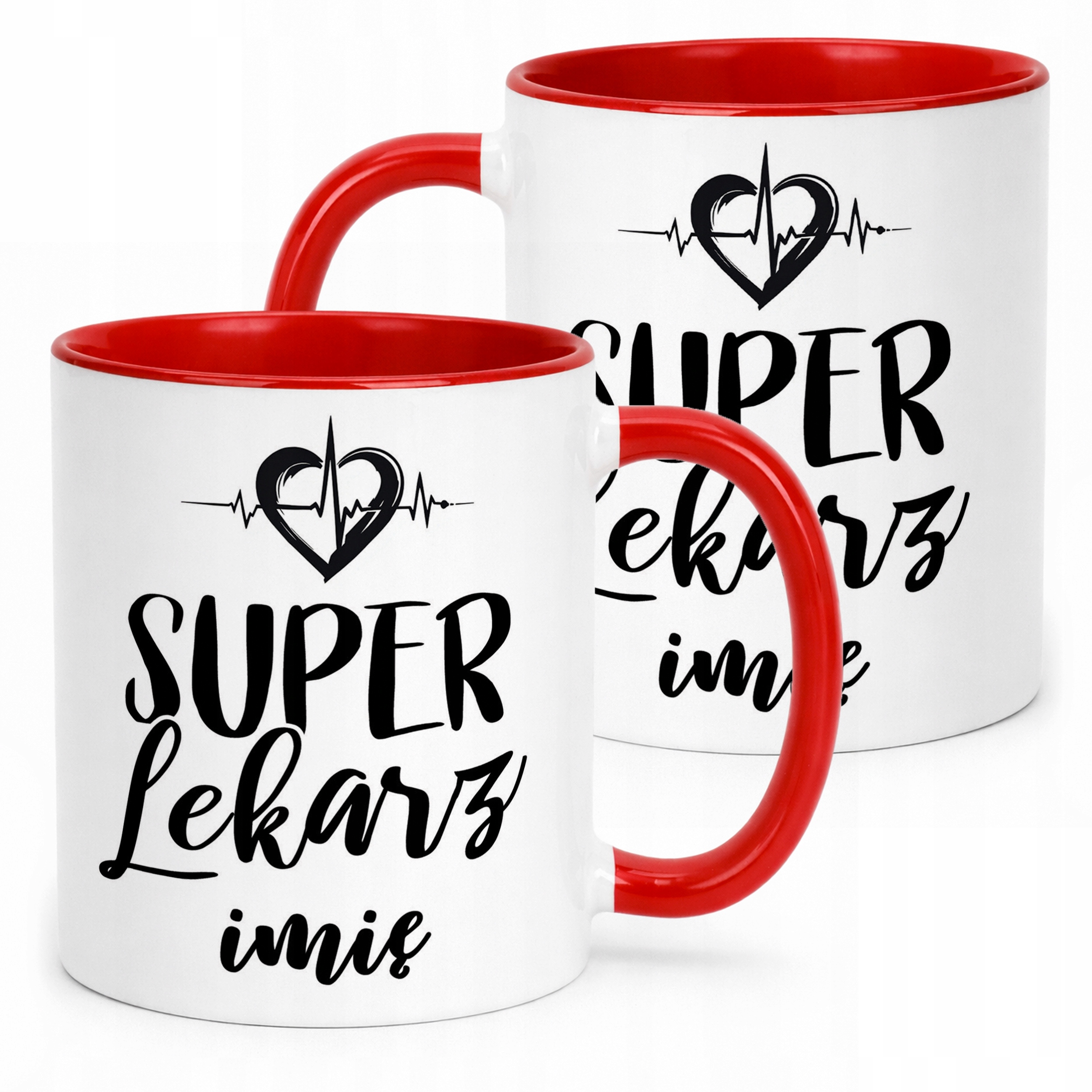 Kubek Czerwony Personalizowany Super Lekarz Prezent Upominek