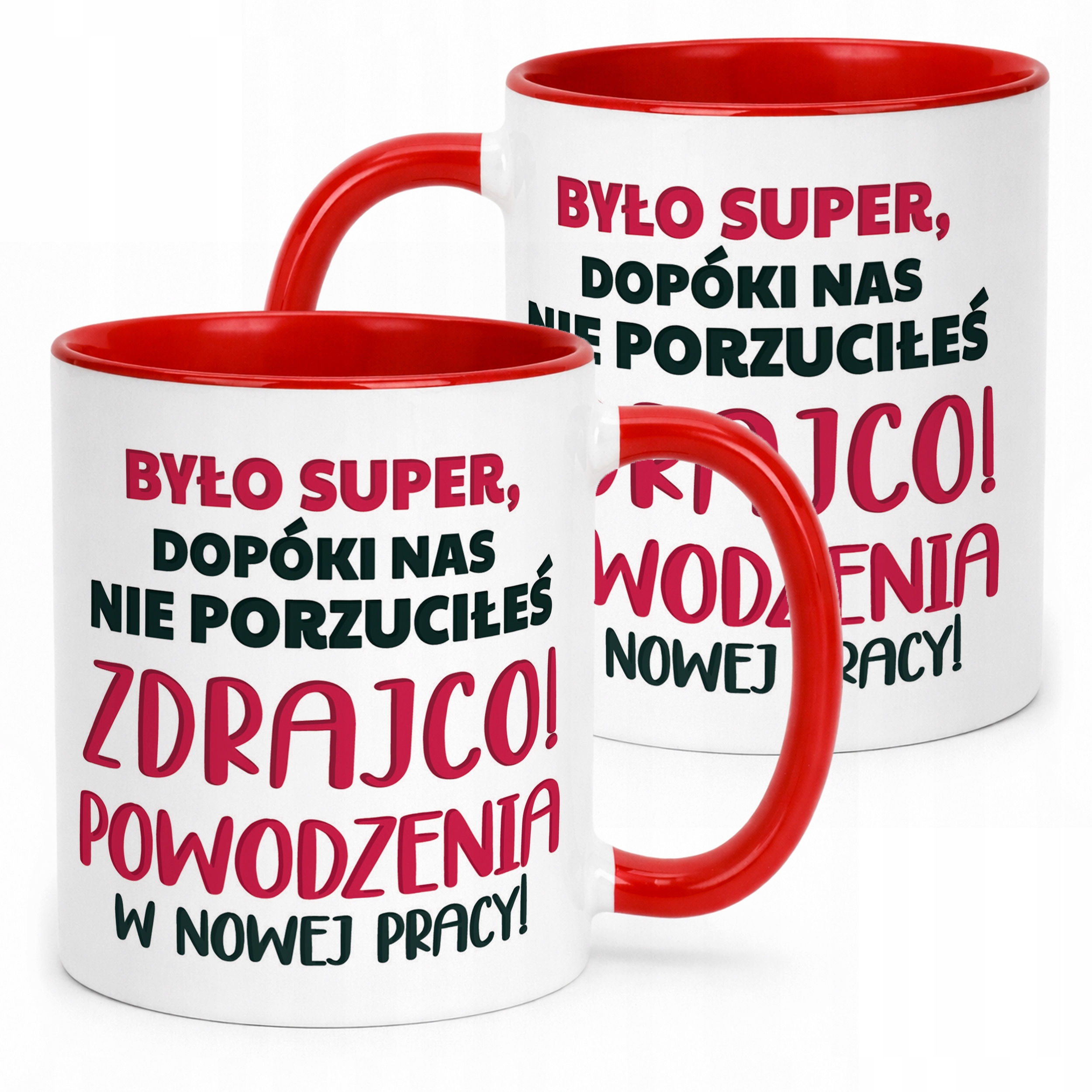 Kubek Czerwony Pożeganie Odejście z Pracy Dla Kolegi Prezent