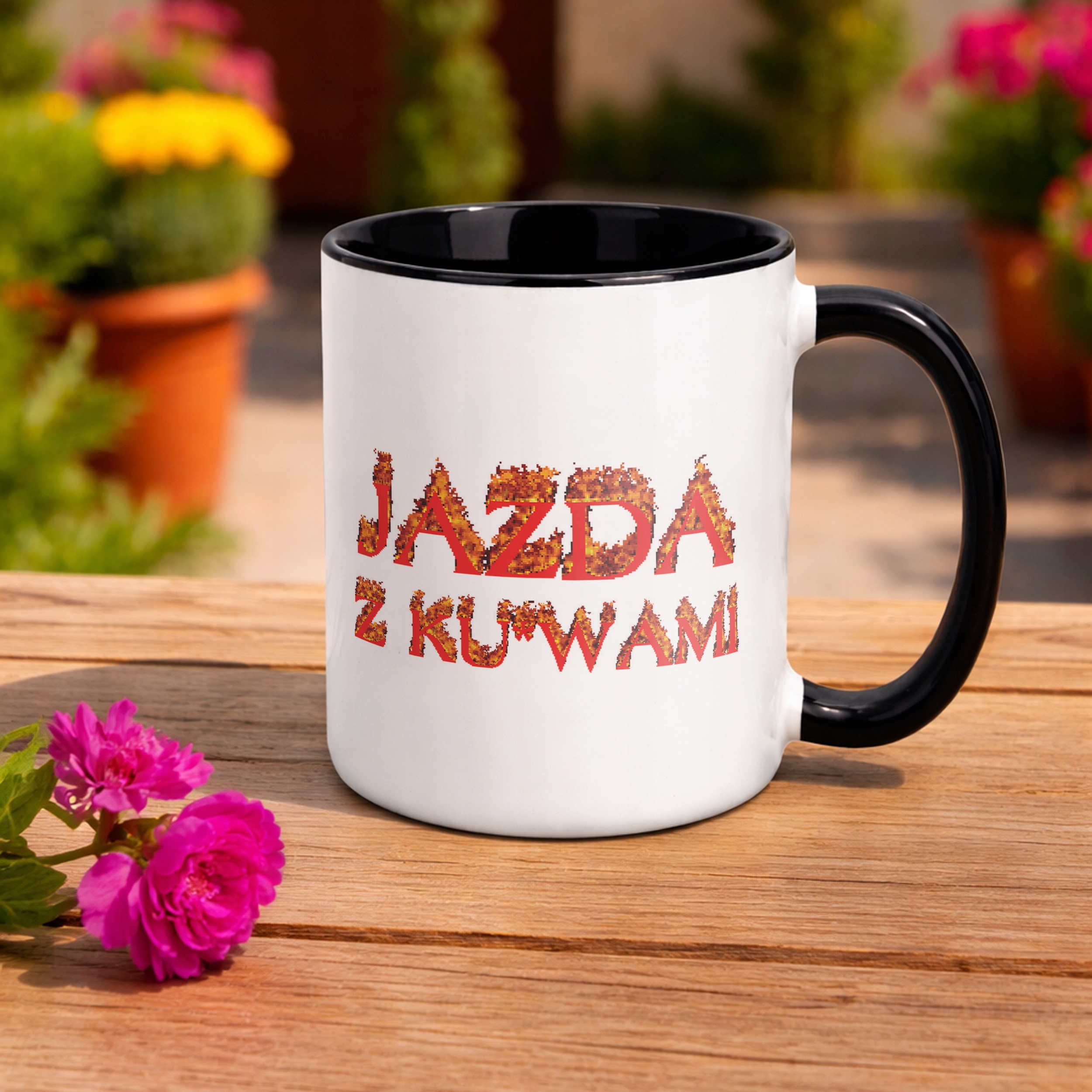 Kubek Czarny Jazda Z Ku**ami Memy Zabawne Prezent