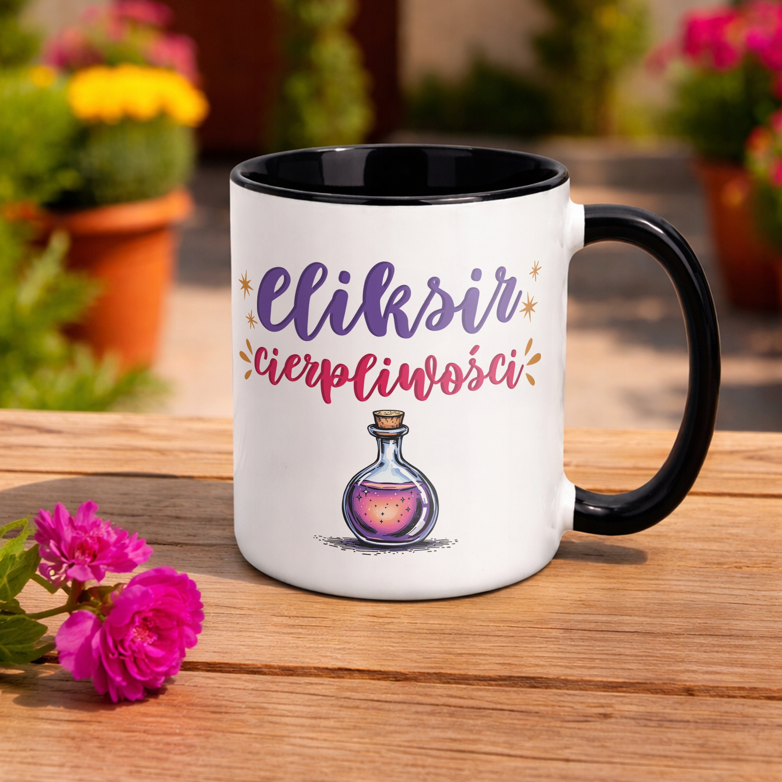 Kubek Czarny Eliksir Cierpliwości Prezent Upominek