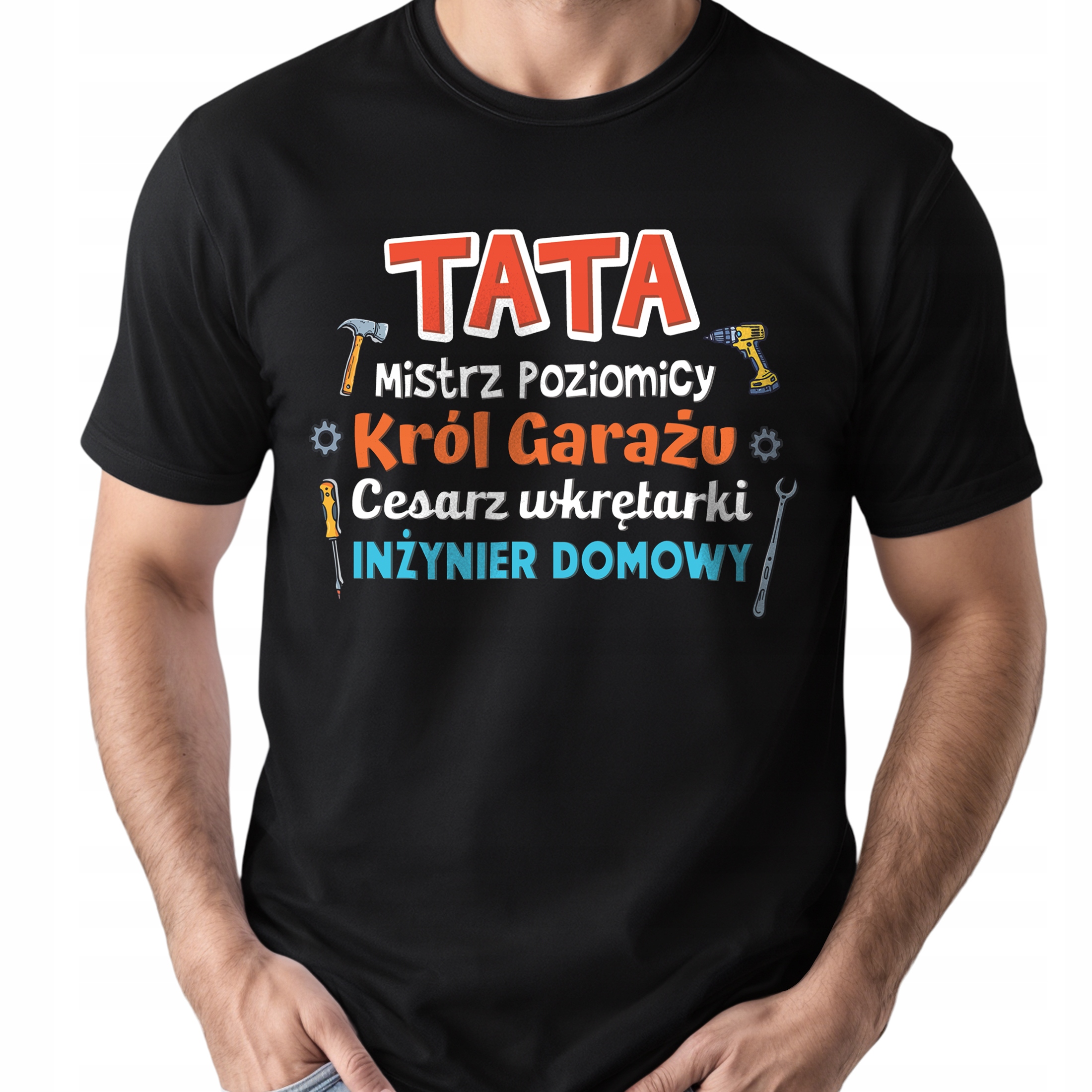 Koszulka czarna męska Dzień Ojca Dla Taty Prezent