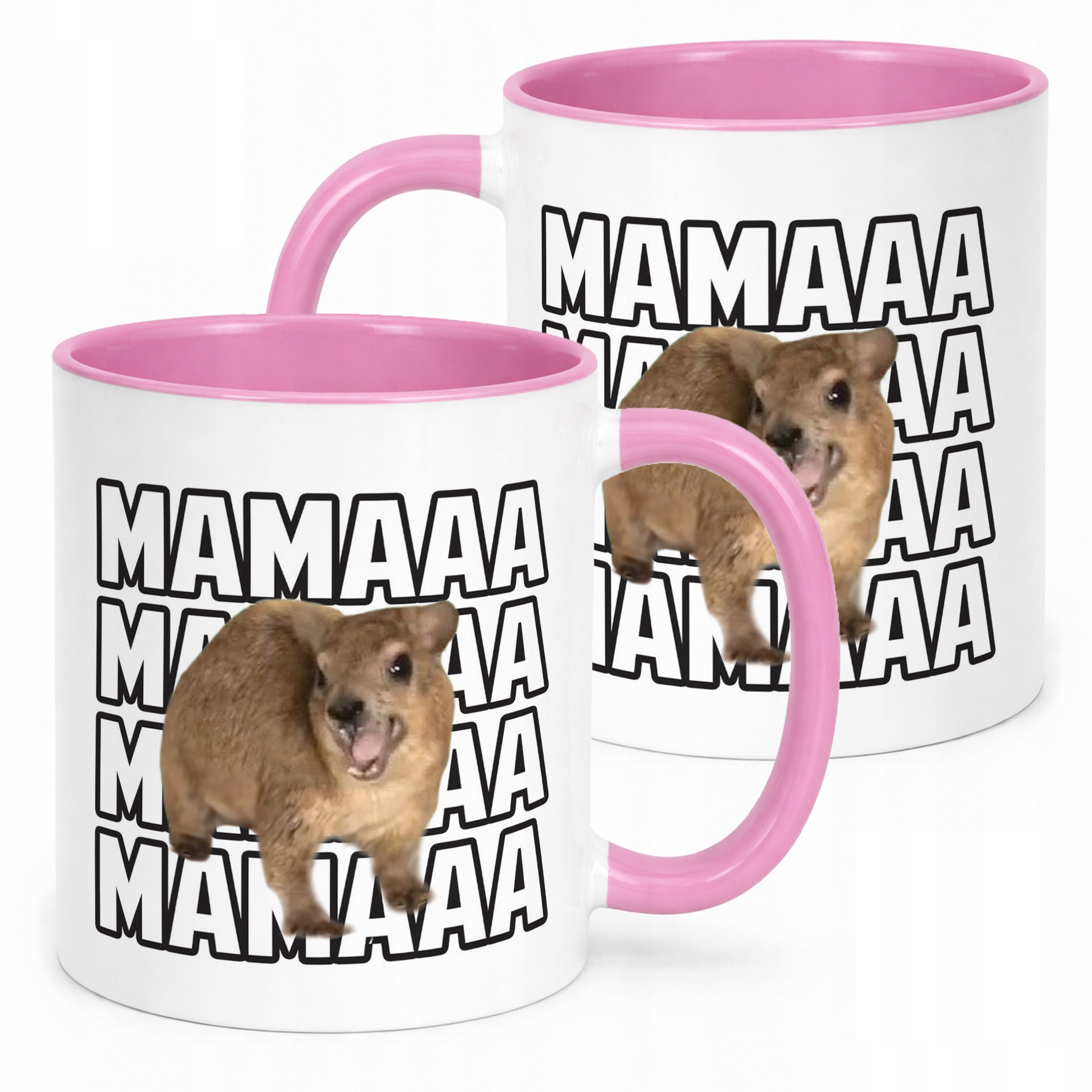 Kubek Różowy MAMA MAMA MAMAA Tiktok Viral Zwierzę Memy