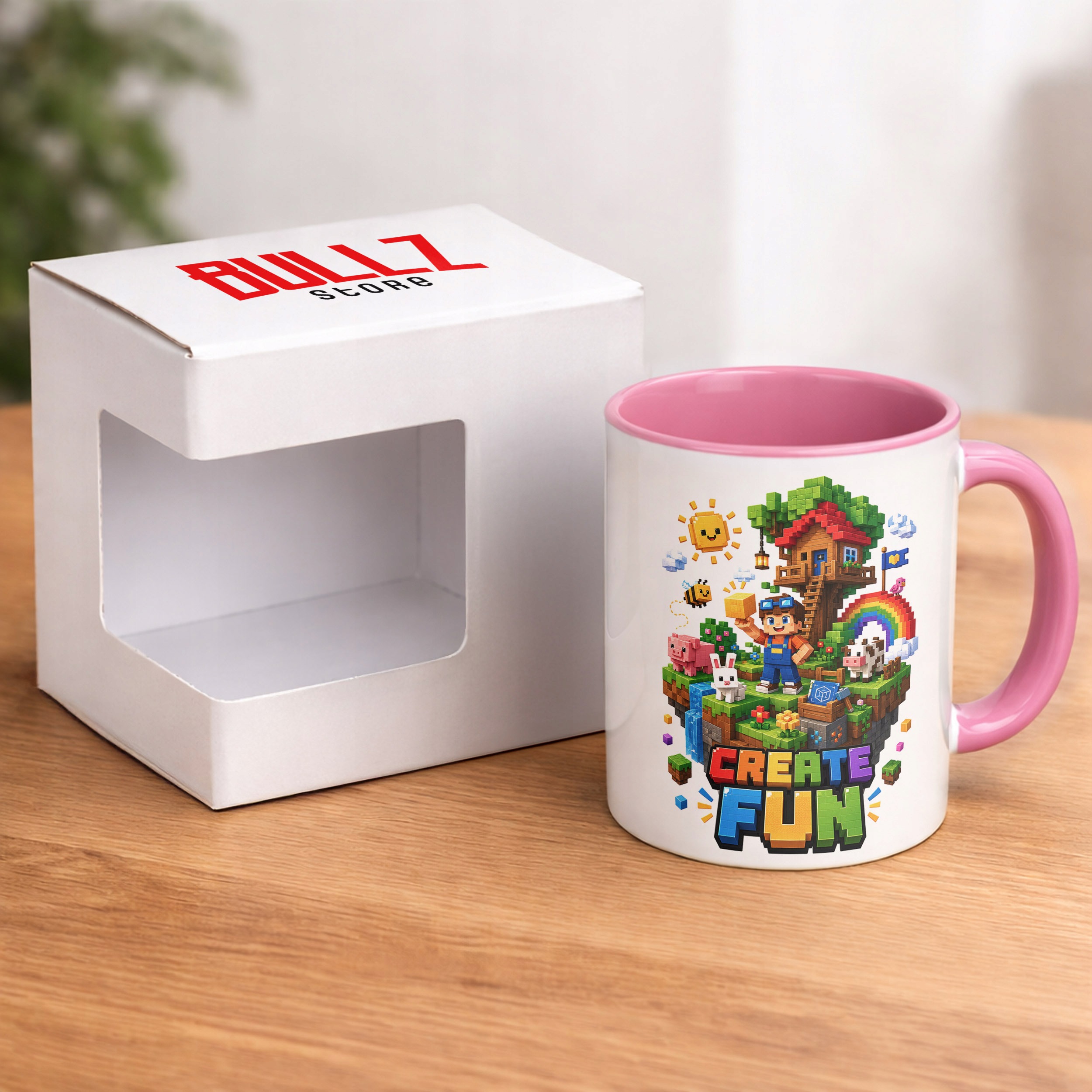 Kubek Różowy z nadrukiem PIXEL GRA Dla Dzieci Prezent Upominek