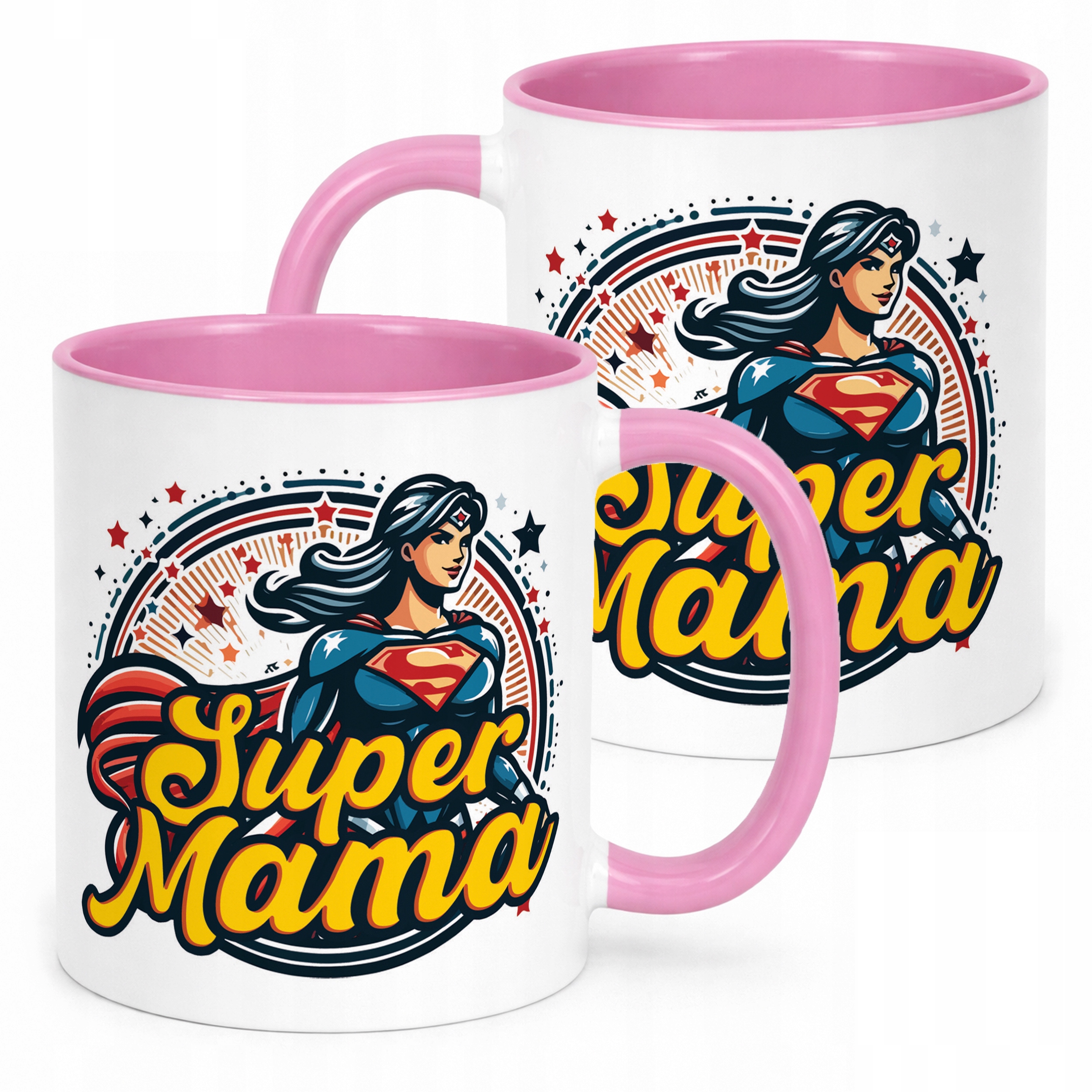 Kubek Różowy Dzień Matki Dla Mamy Prezent Upominek Super Mama