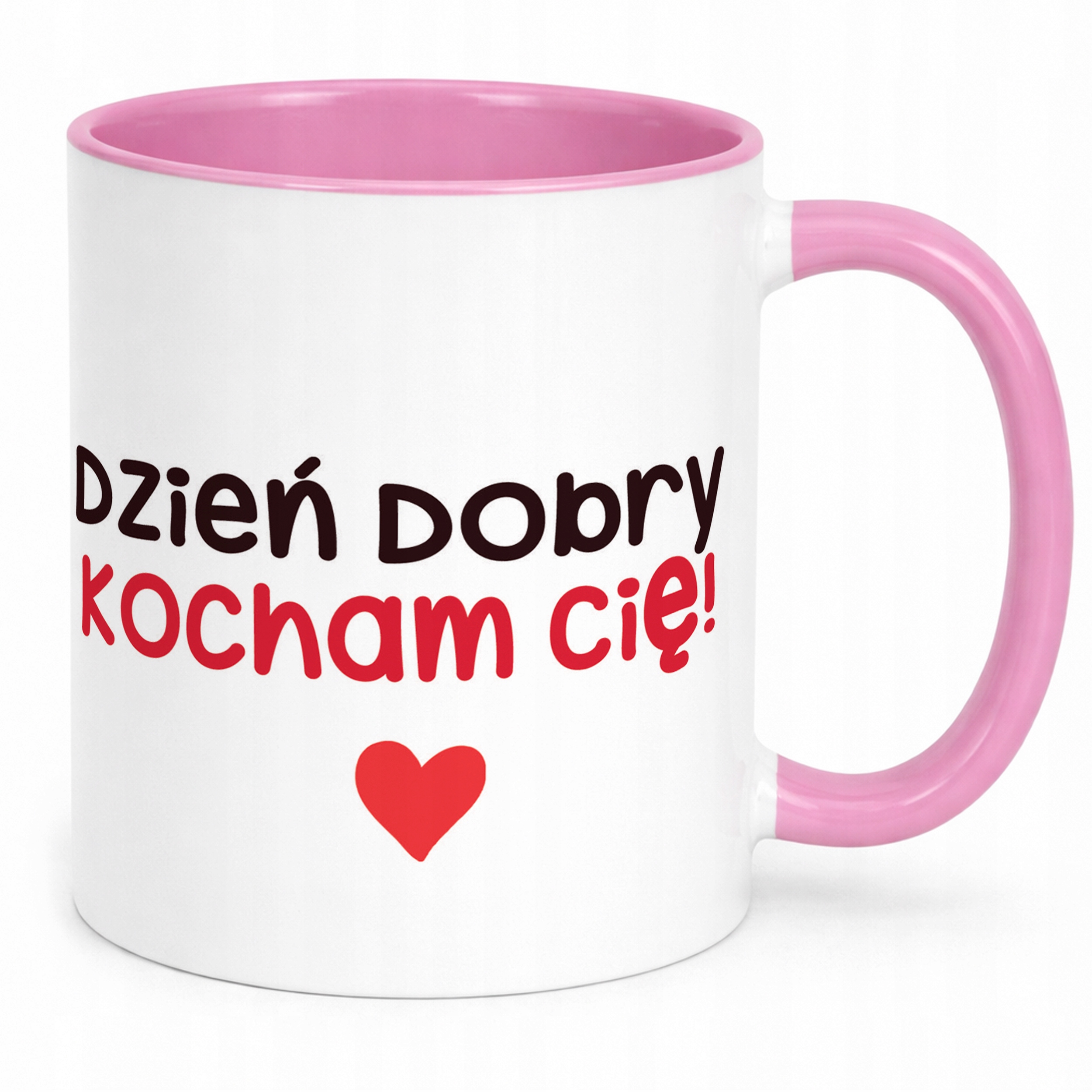 Kubek Różowy Personalizowany Serce Walentynki Prezent Upominek