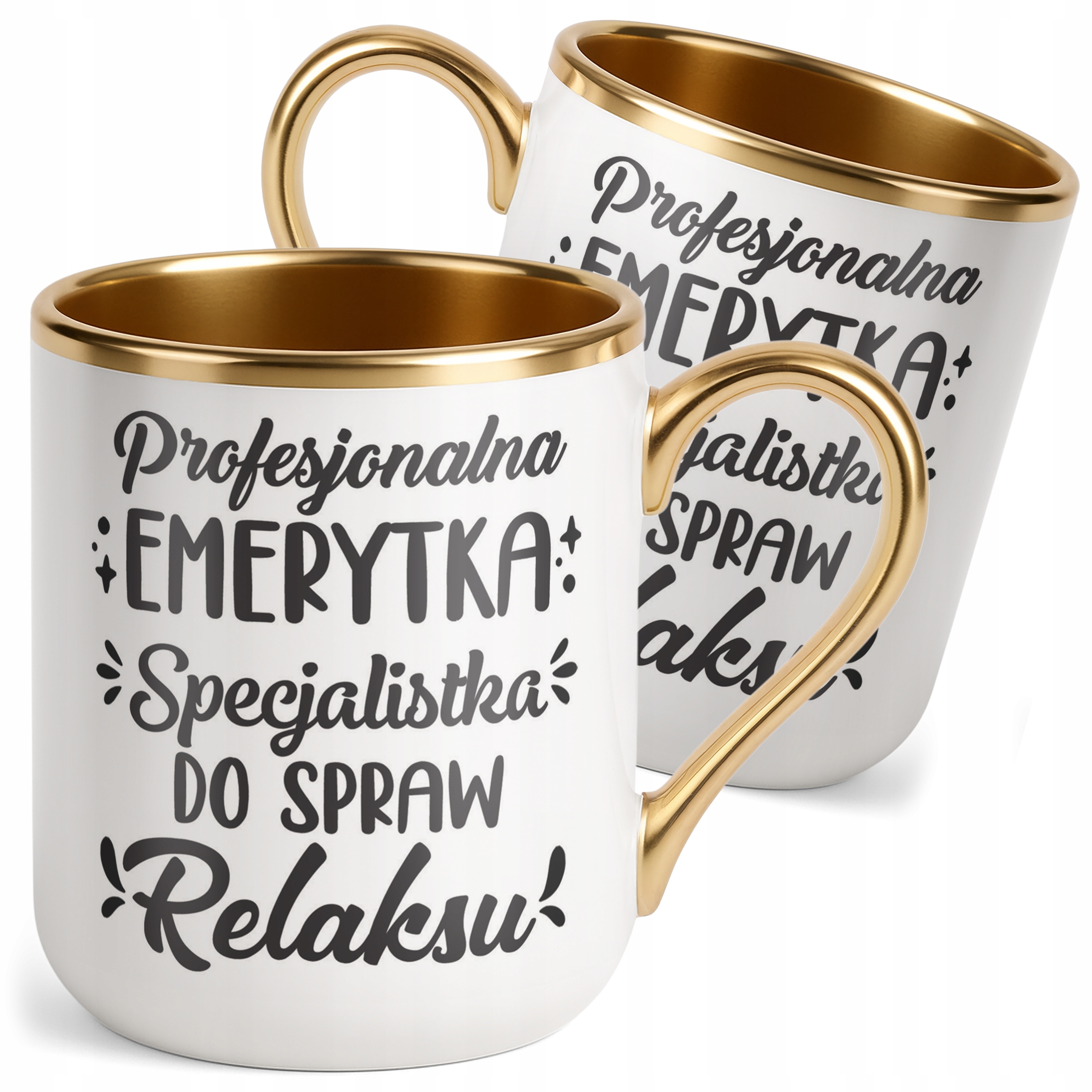 Kubek Premium Złoty Z okazji Emerytury Dla Emeryta Emerytki Prezent