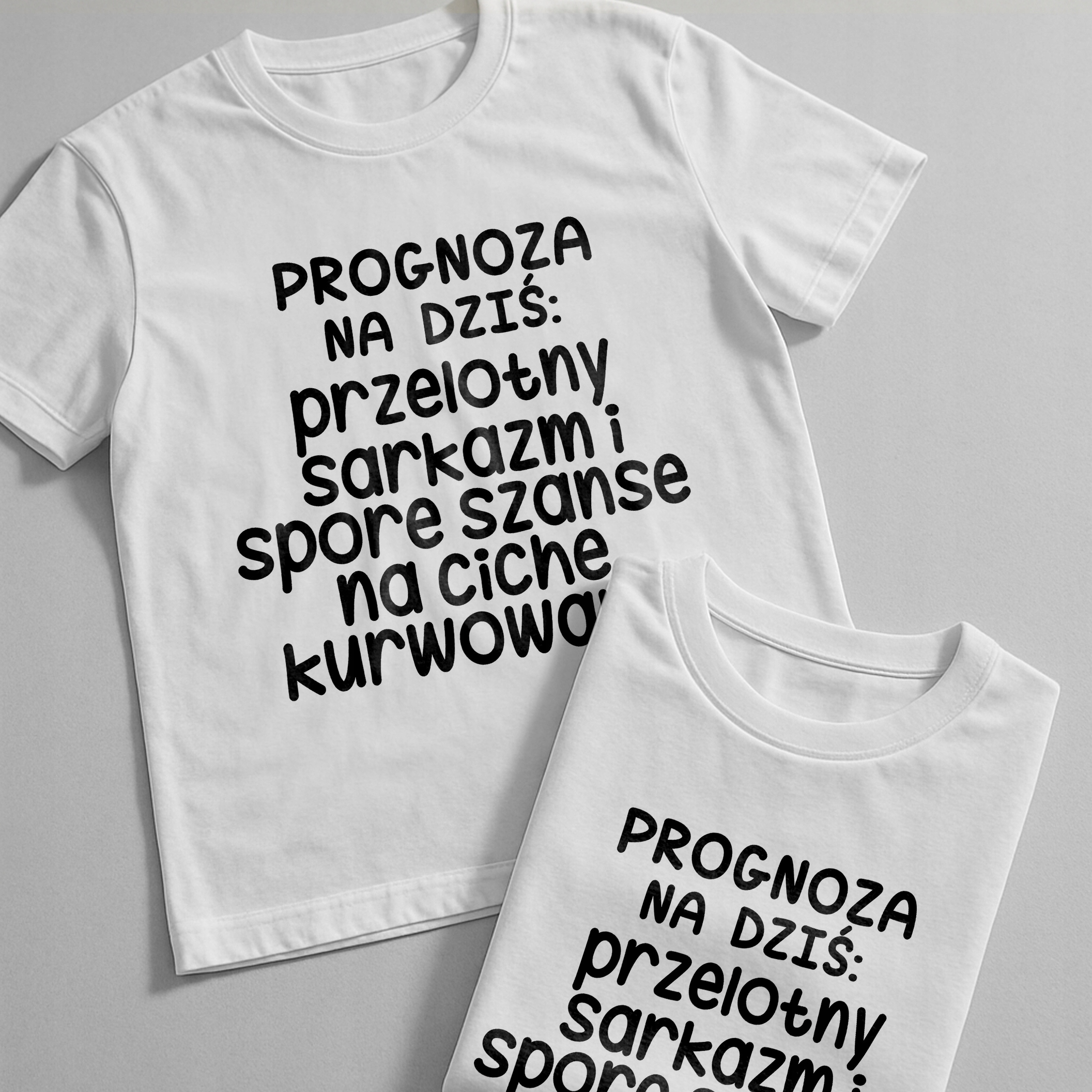 Koszulka biała męska Progonoza Pogody Na Dziś Zabawny Prezent r. 3XL