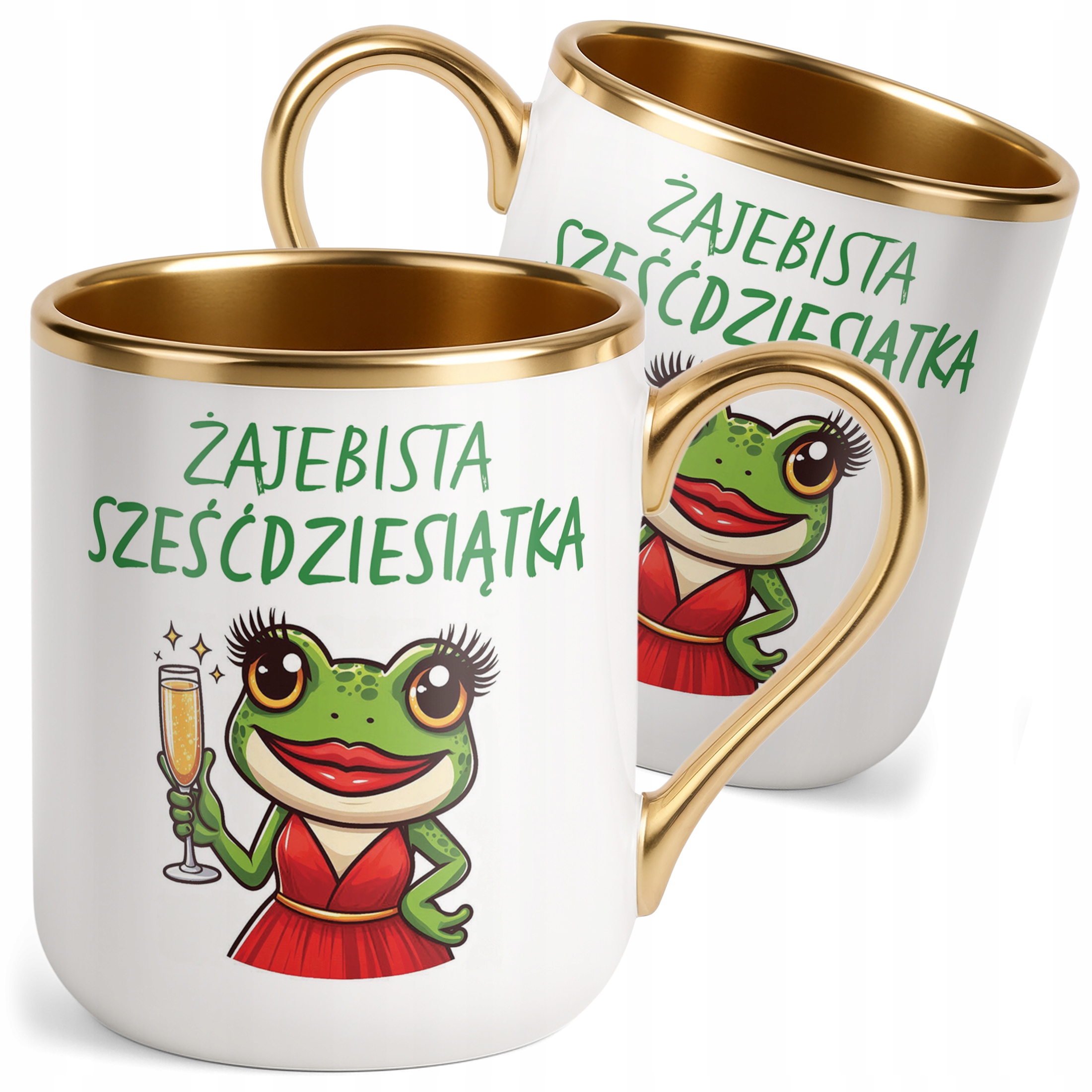 Kubek Premium Złoty Żajebista 60 Dla Kobiety Na Urodziny Prezent