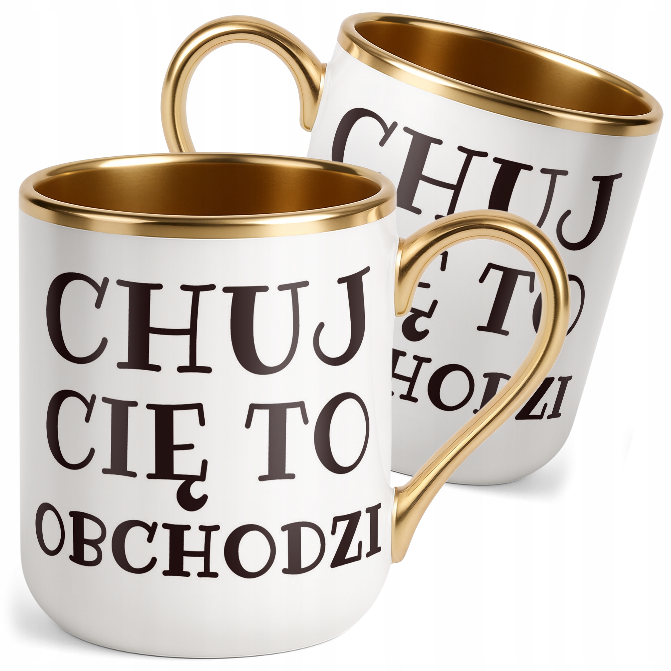 Kubek Premium Złoty Ch*j Cię To Obchodzi Śmieszny Zabawny Prezent