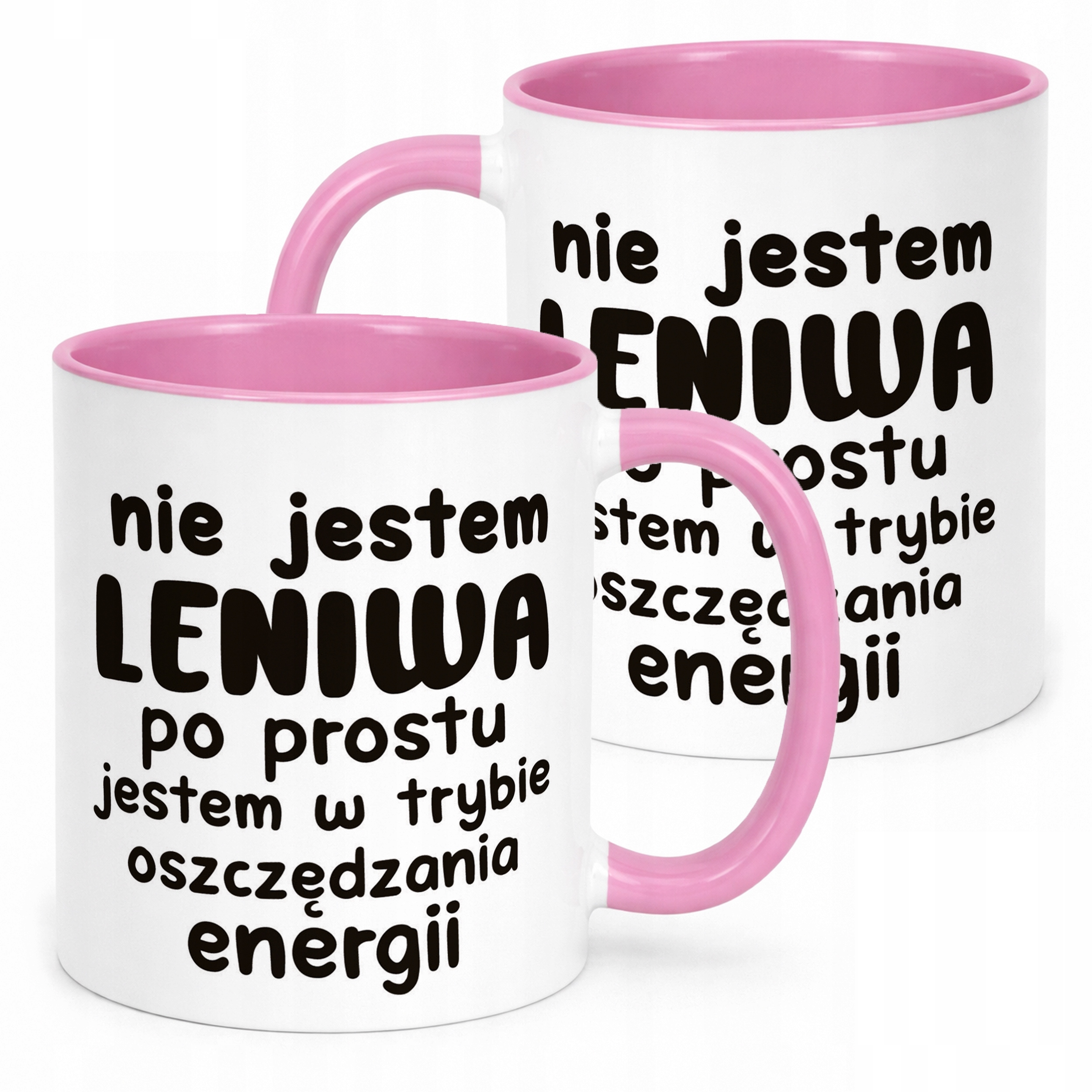 Kubek Różowy Nie Jestem Leniwa Śmieszny Zabawny Prezent