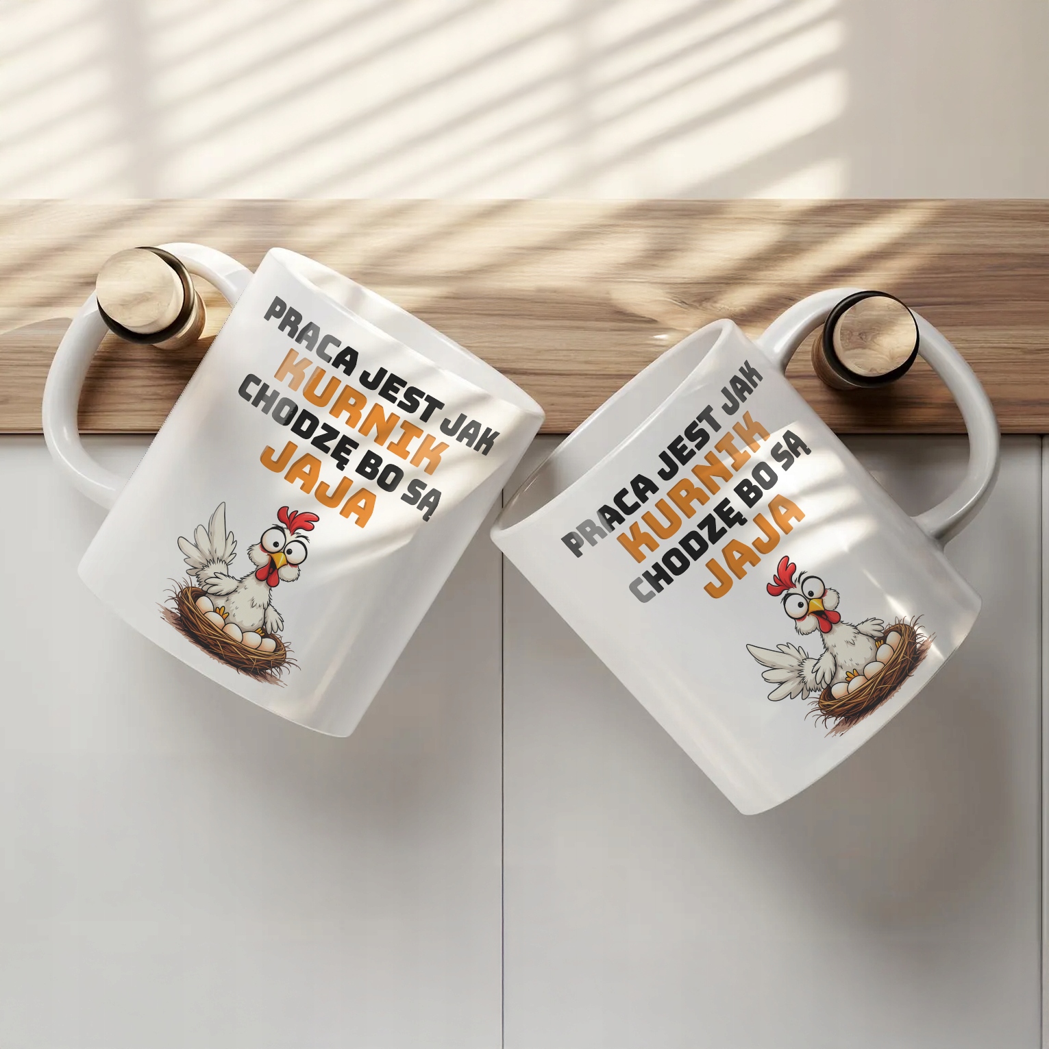 Kubek ceramiczny Praca Jest Jak Kurnik Zabawny Prezent Praca