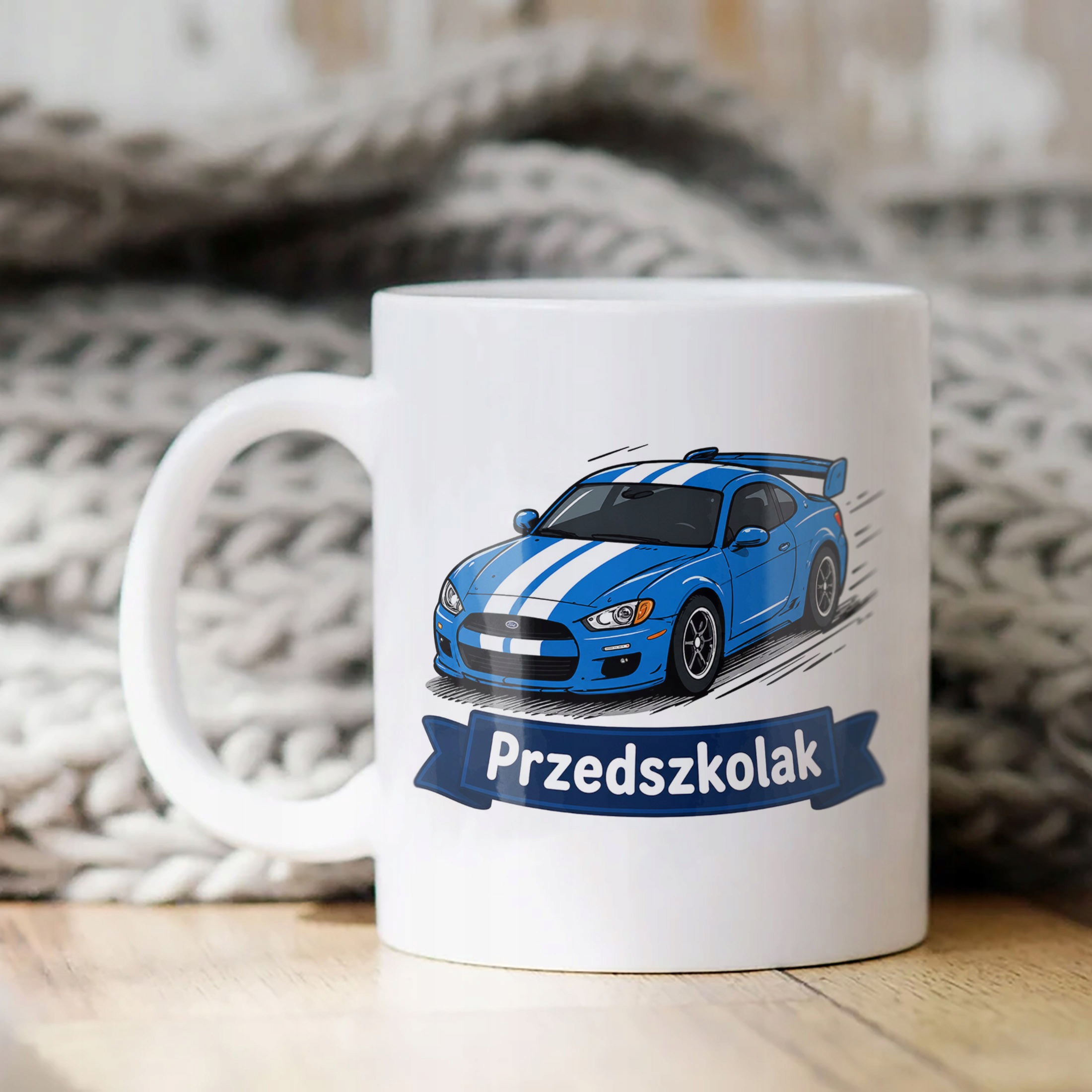 Biały Kubek z nadrukiem Przedszkolak Szkoła Dla Dzieci Prezent
