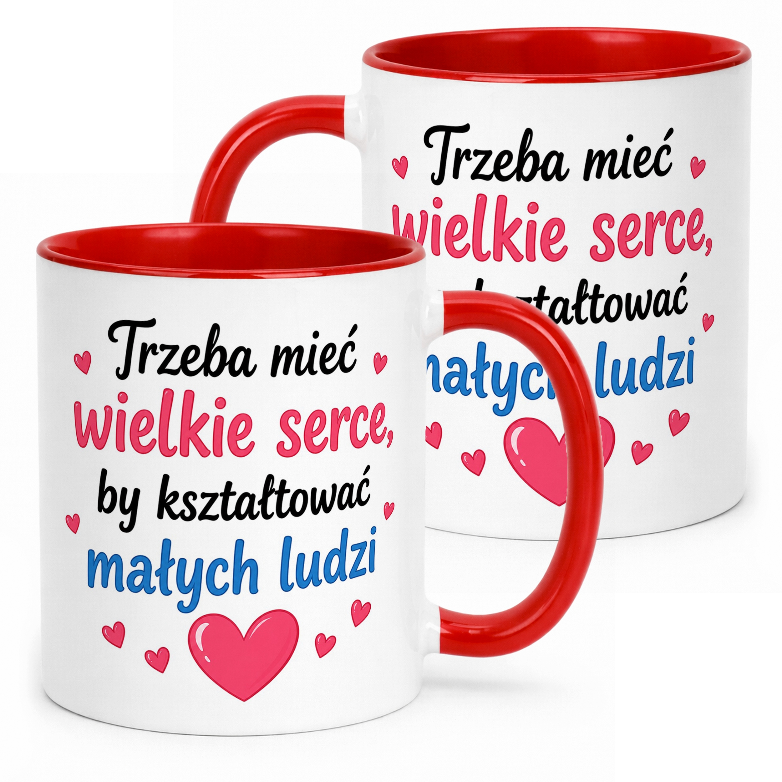 Kubek Czerwony Dzień Nauczyciela Prezent Upominek Szkoła