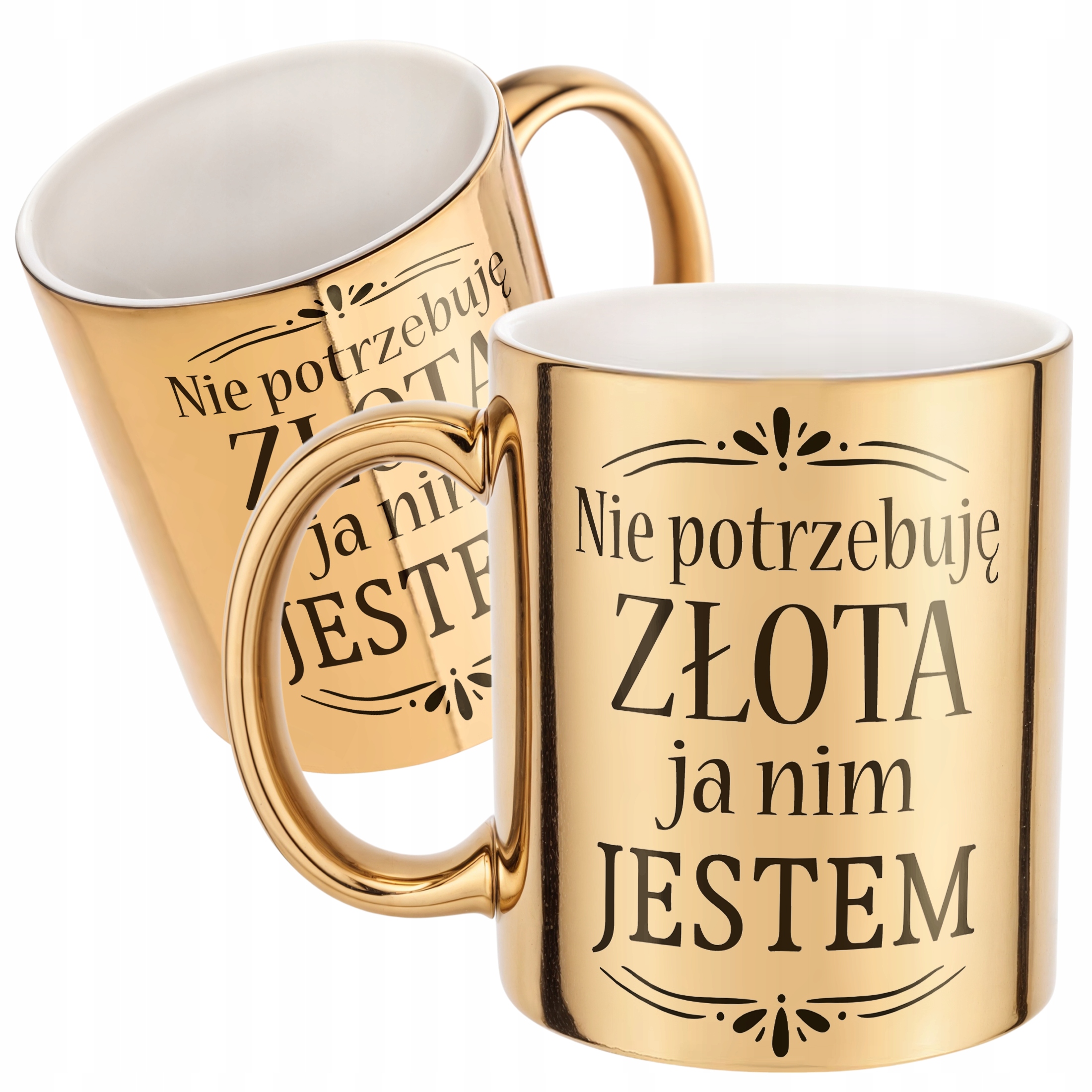 Złoty Kubek na prezent Dzień Kobiet Nie potrzebuję Złota Prezent