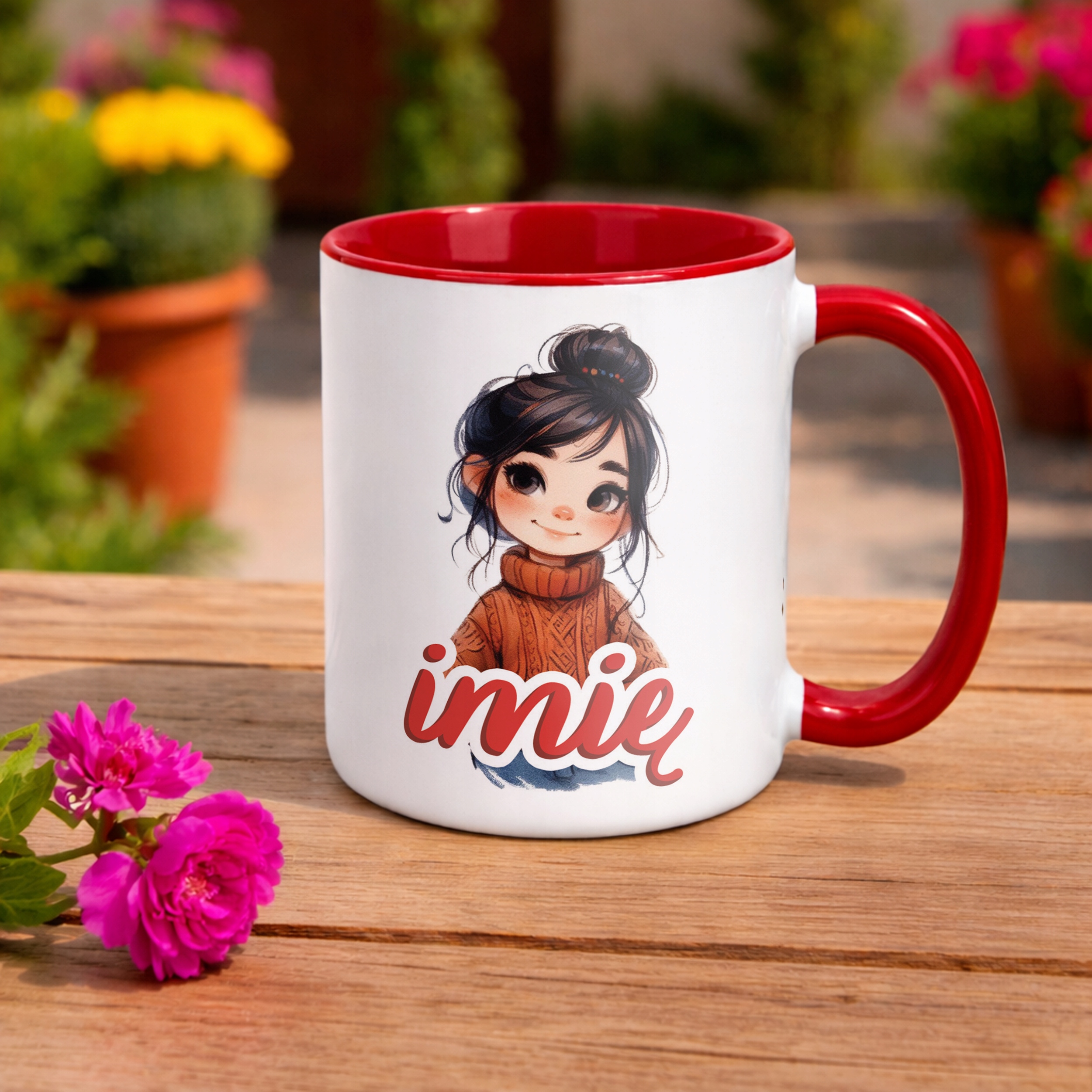 Kubek Czerwony Personalizowany Jesienny Jesieniara Prezent Upominek