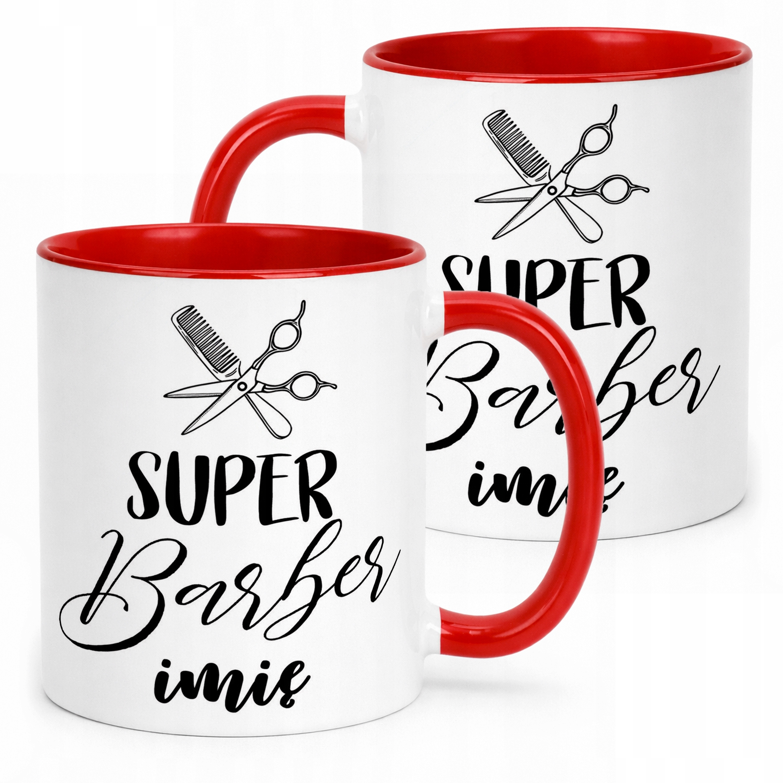 Kubek Czerwony Personalizowany Super Barber Dla Barbera Prezent