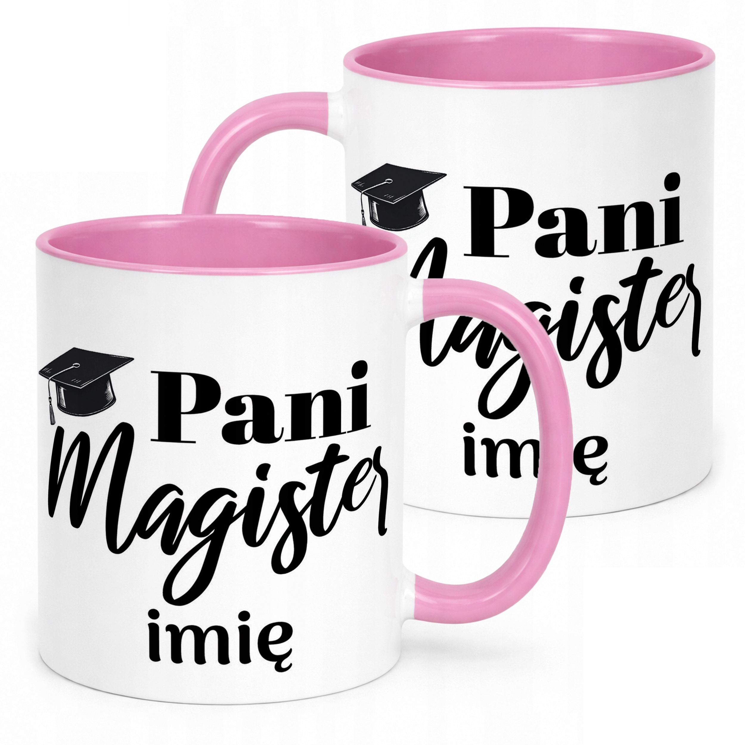 Kubek Różowy Personalizowany Pani Magister Prezent Upominek