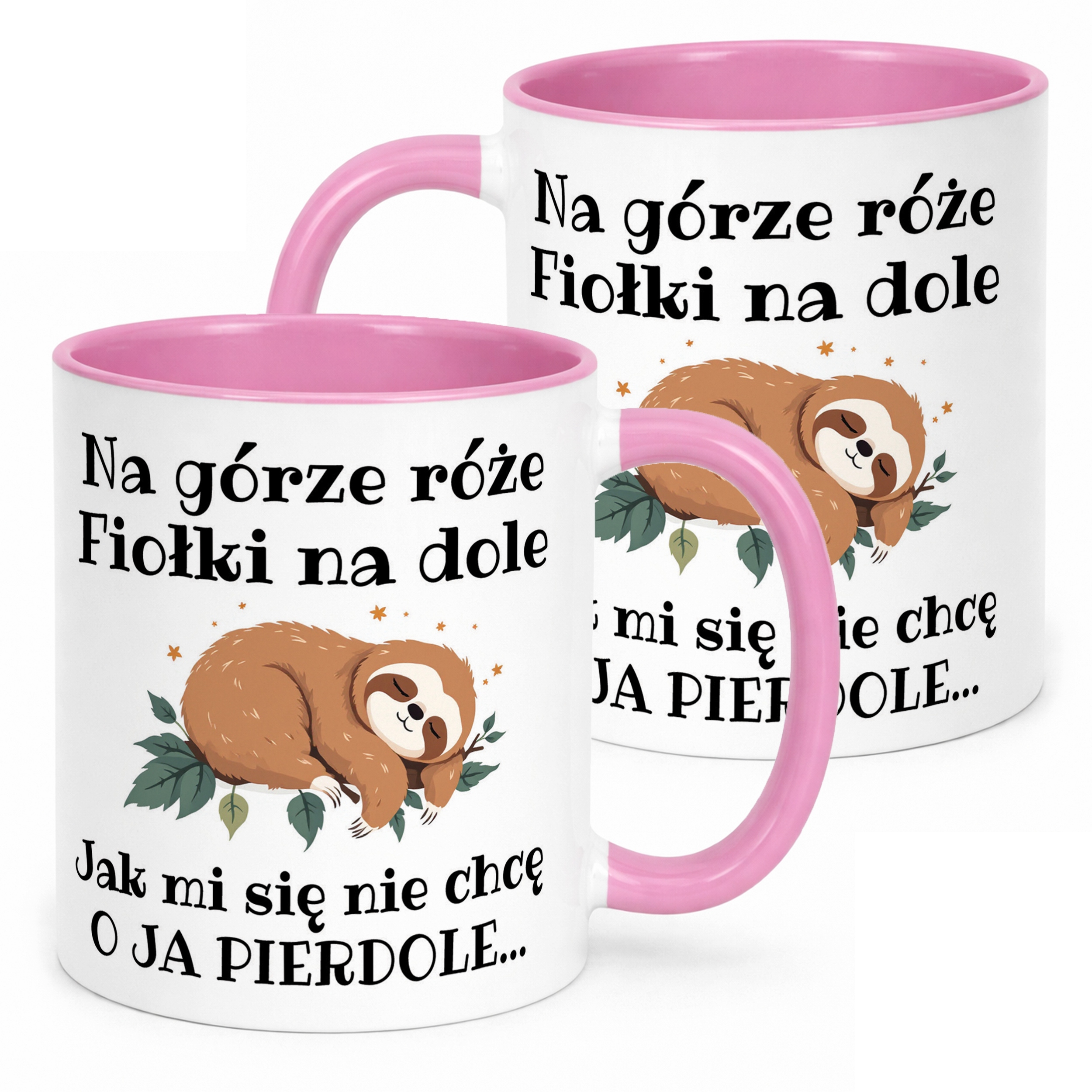Kubek Różowy Jak Mi Się Nie Chcę Śmieszny Zabawny Prezent