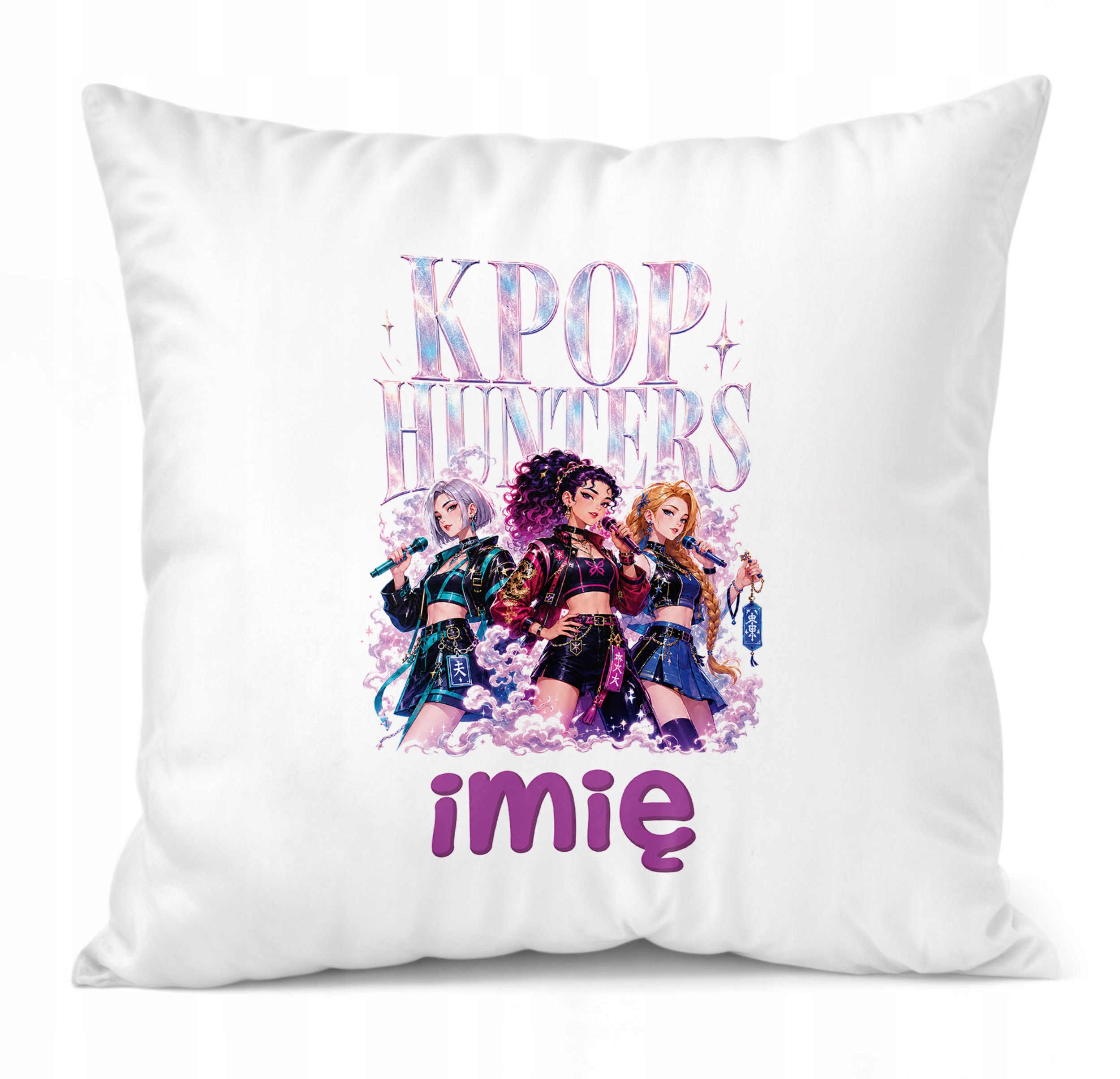 Zestaw Personalizowany Kubek Czarny Poduszka Łowczynie Kpop Prezent