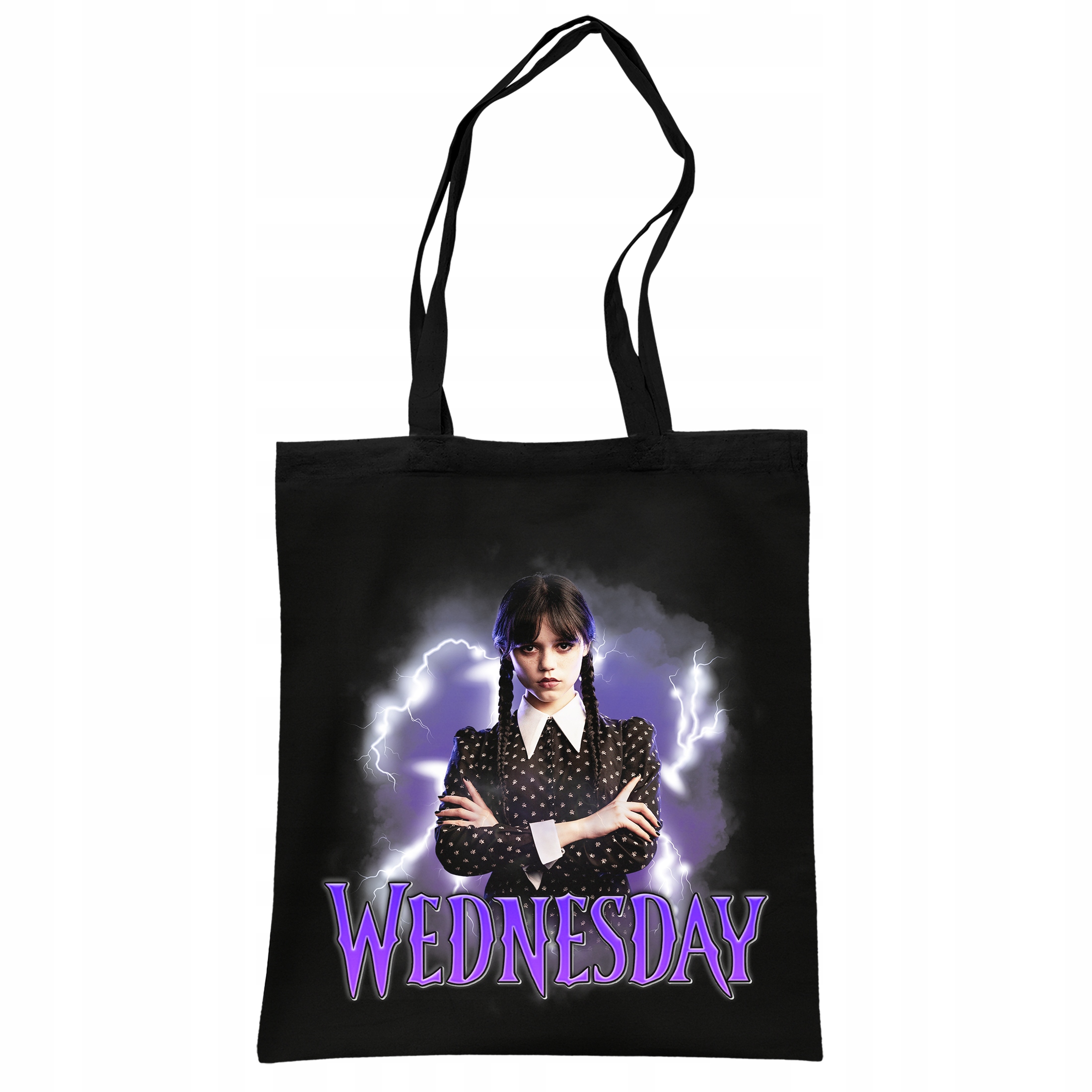 Torba bawełniana czarna na zakupy Nevermore Wednesday Dla Fanów