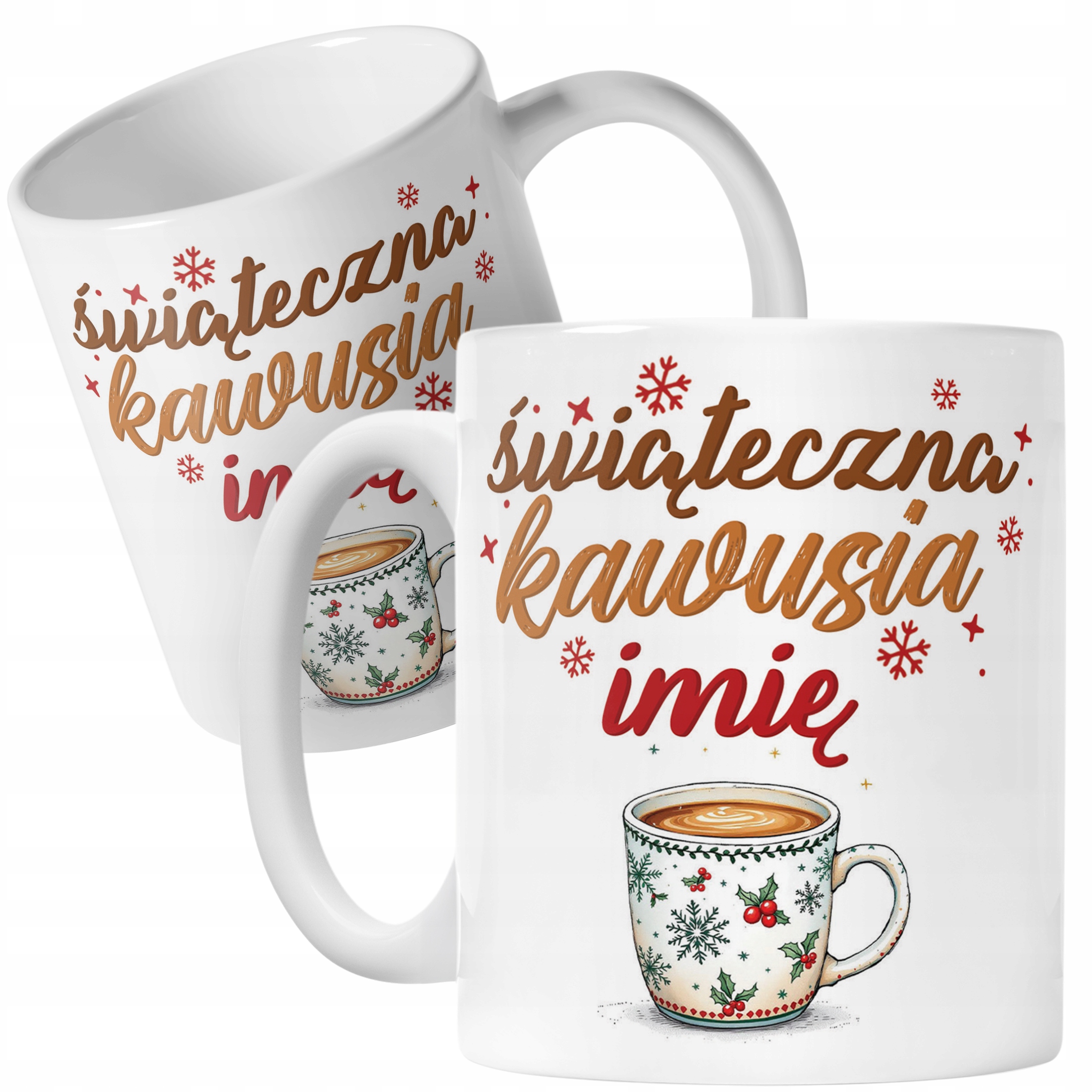 Kubek Ceramiczny Personalizowany Świąteczna Kawusia Prezent