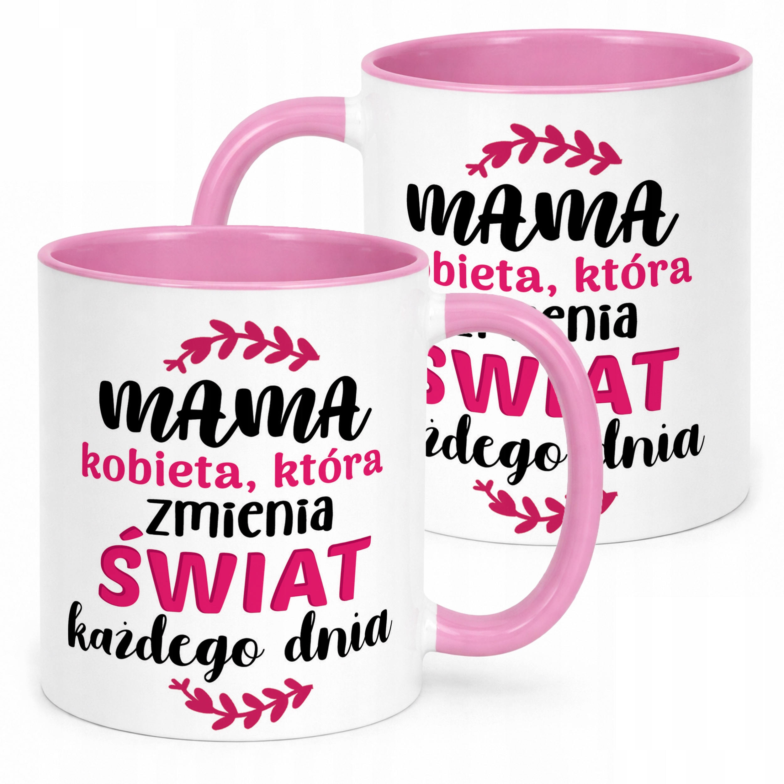 Kubek Różowy Dzień Matki Dla Mamy Prezent Kobieta Która Zmienia Świat