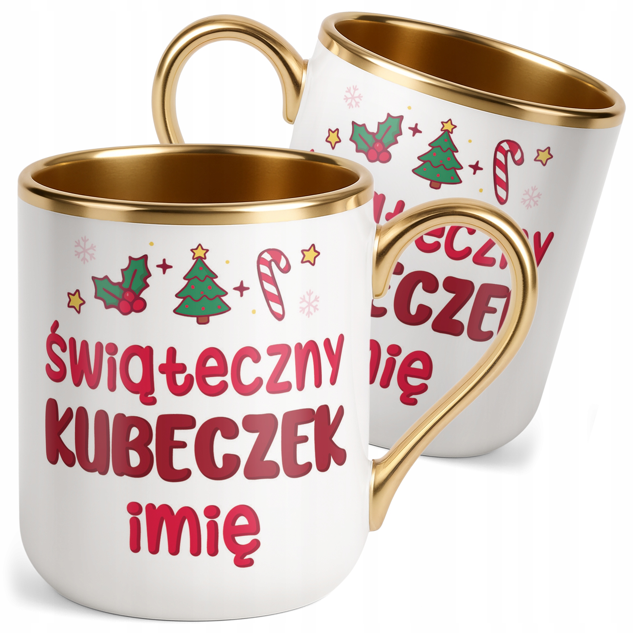 Kubek Premium Złoty Personalizowany Świąteczny Boże Narodzenie Prezent