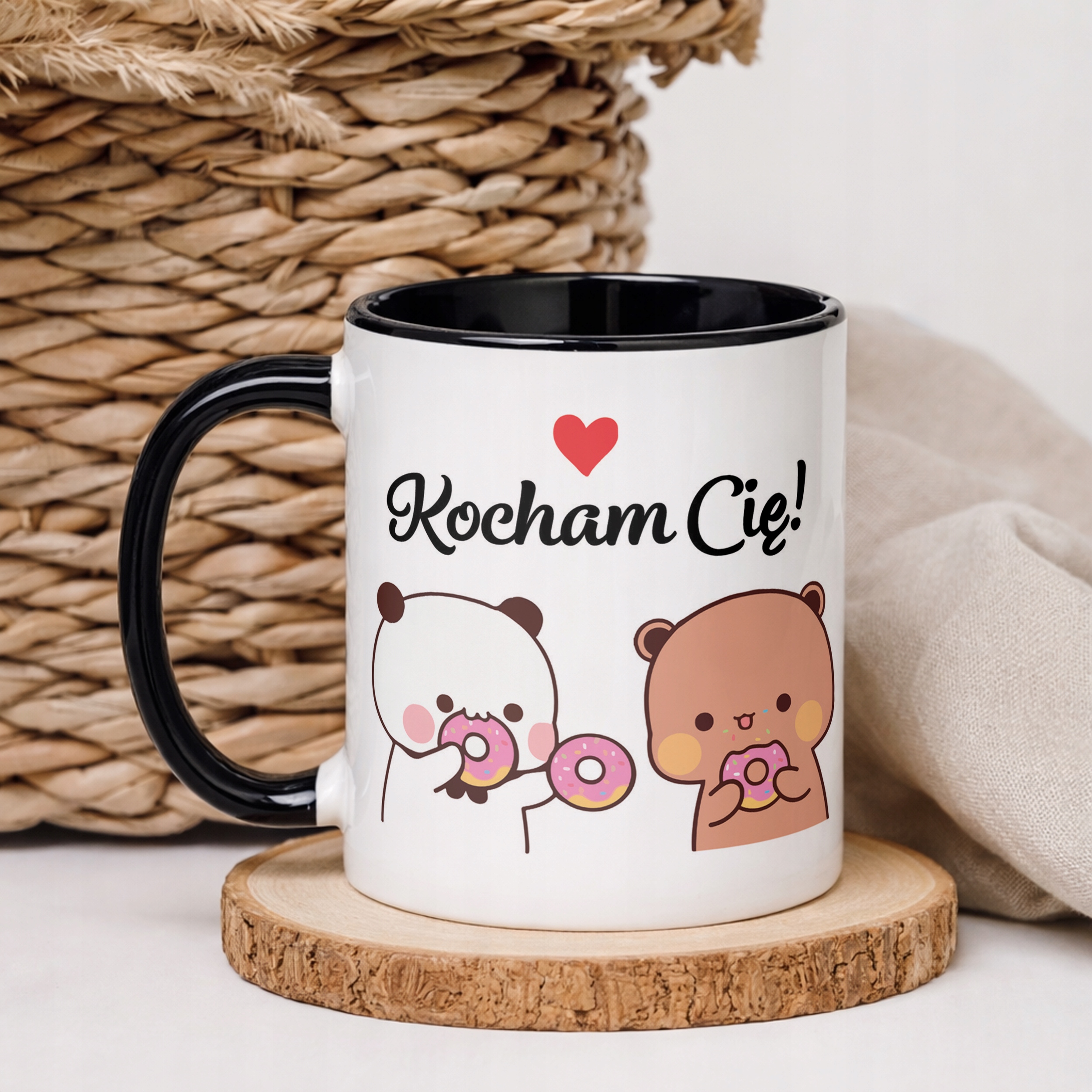 Kubek Czarny Walentynki Miłość Prezent Upominek Dla Drugiej Połowy