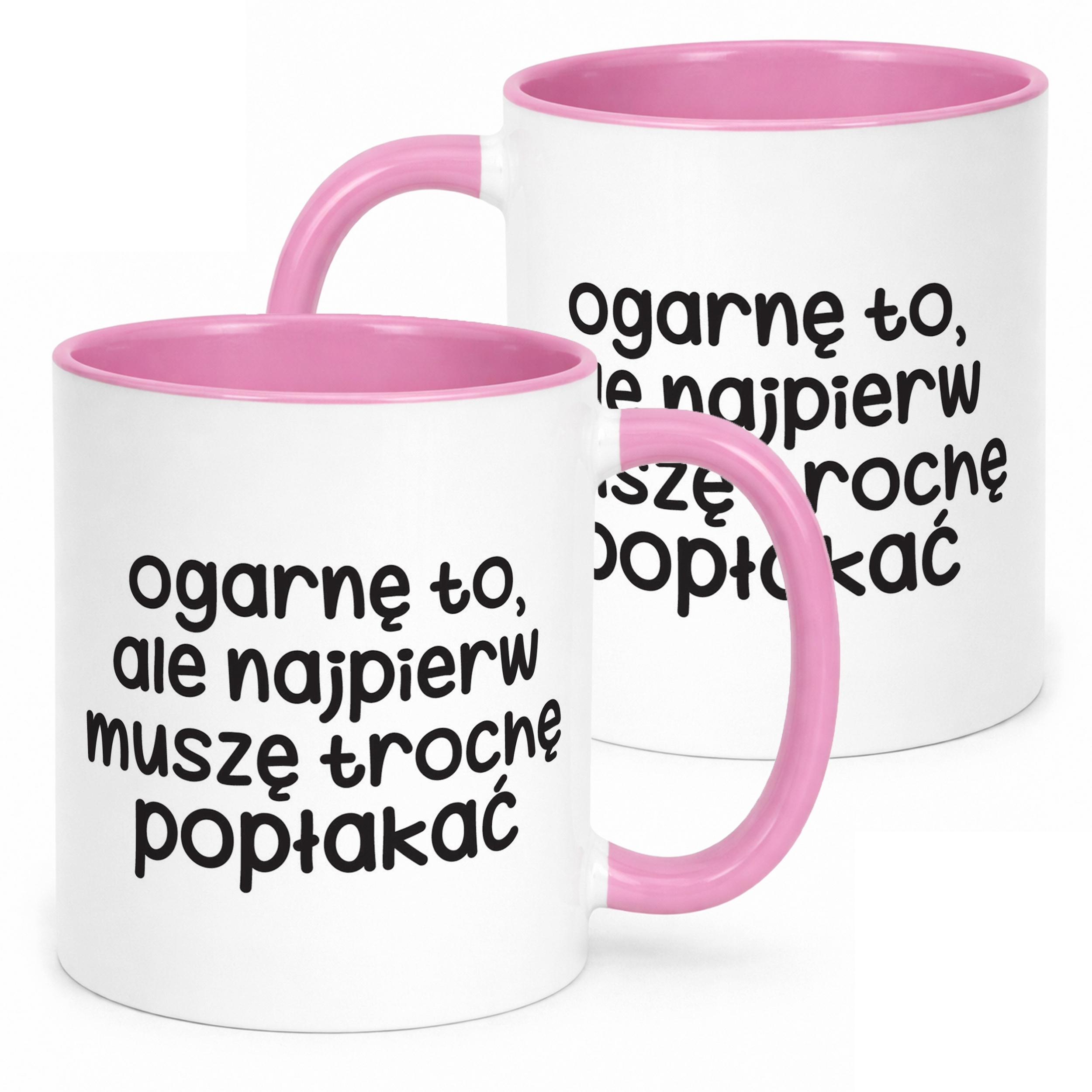 Kubek Różowy Ogarnę To Ale Najpierw Śmieszny Zabawny Prezent