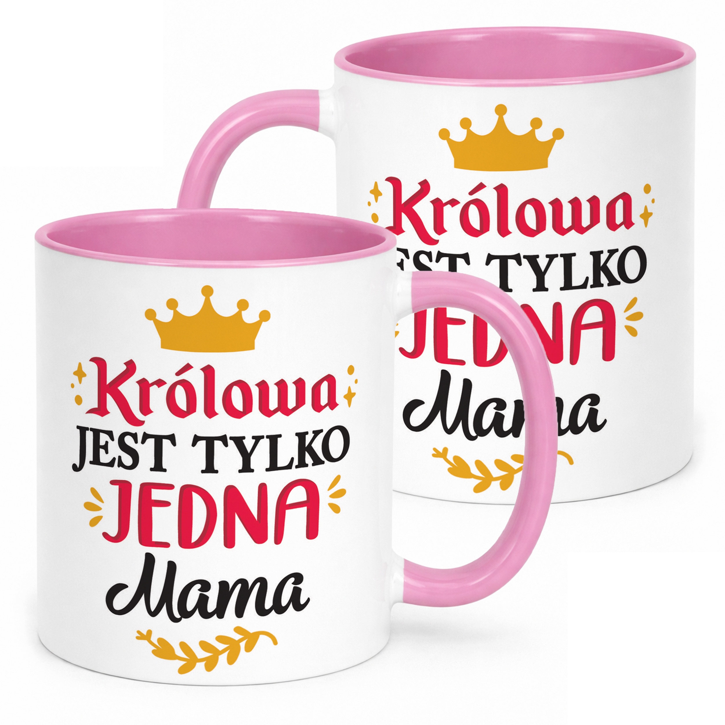 Kubek Różowy Dzień Matki Dla Mamy Prezent Królowa Jest Tylko Jedna