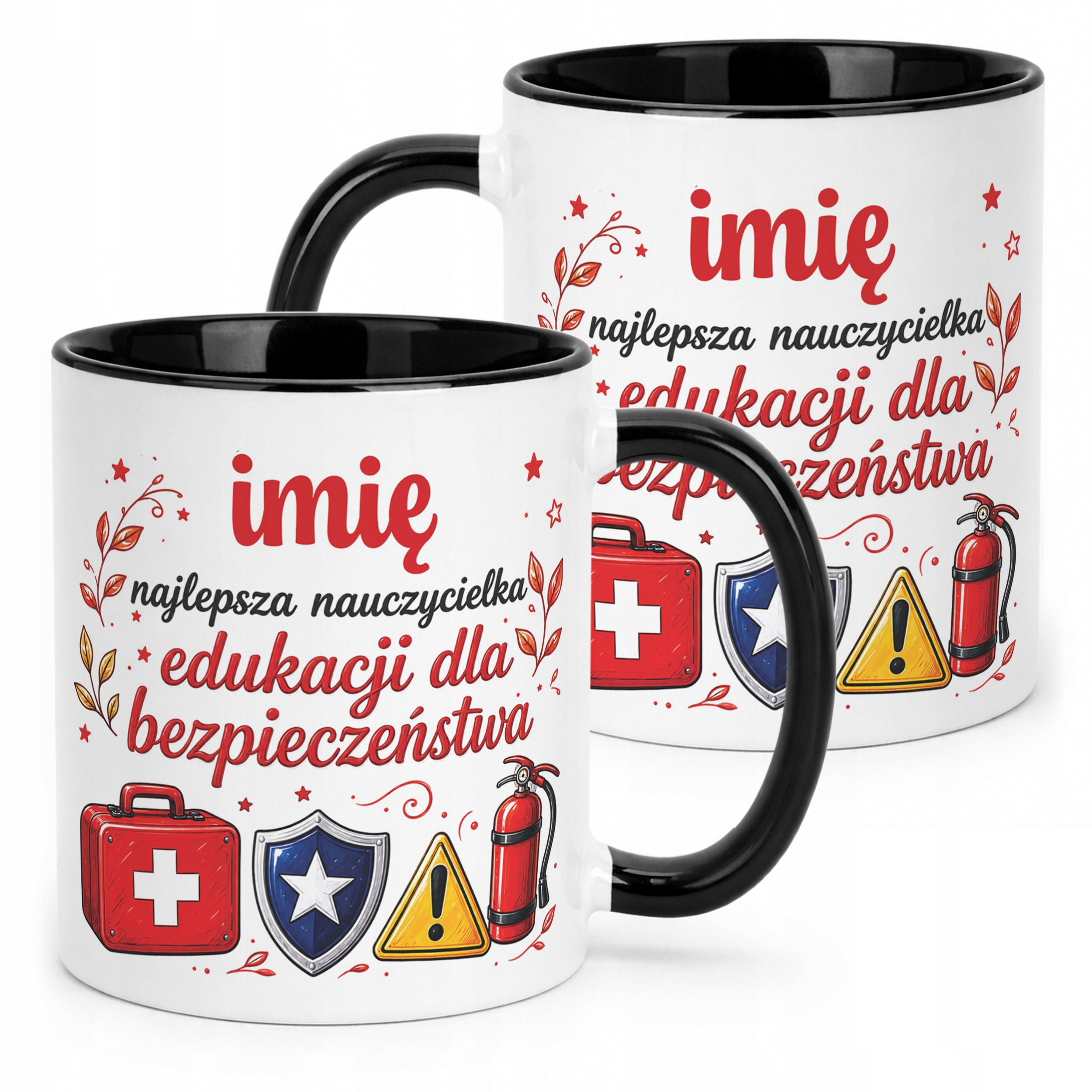 Kubek Czarny z Imieniem Dzień Nauczyciela EDB Prezent