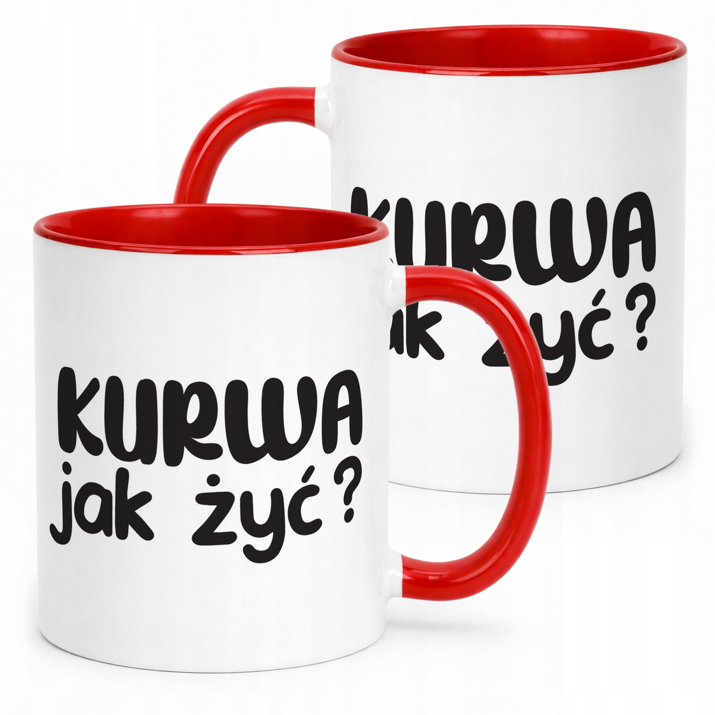 Kubek Czerwony Ku**a Jak Żyć Śmieszny Zabawny Prezent