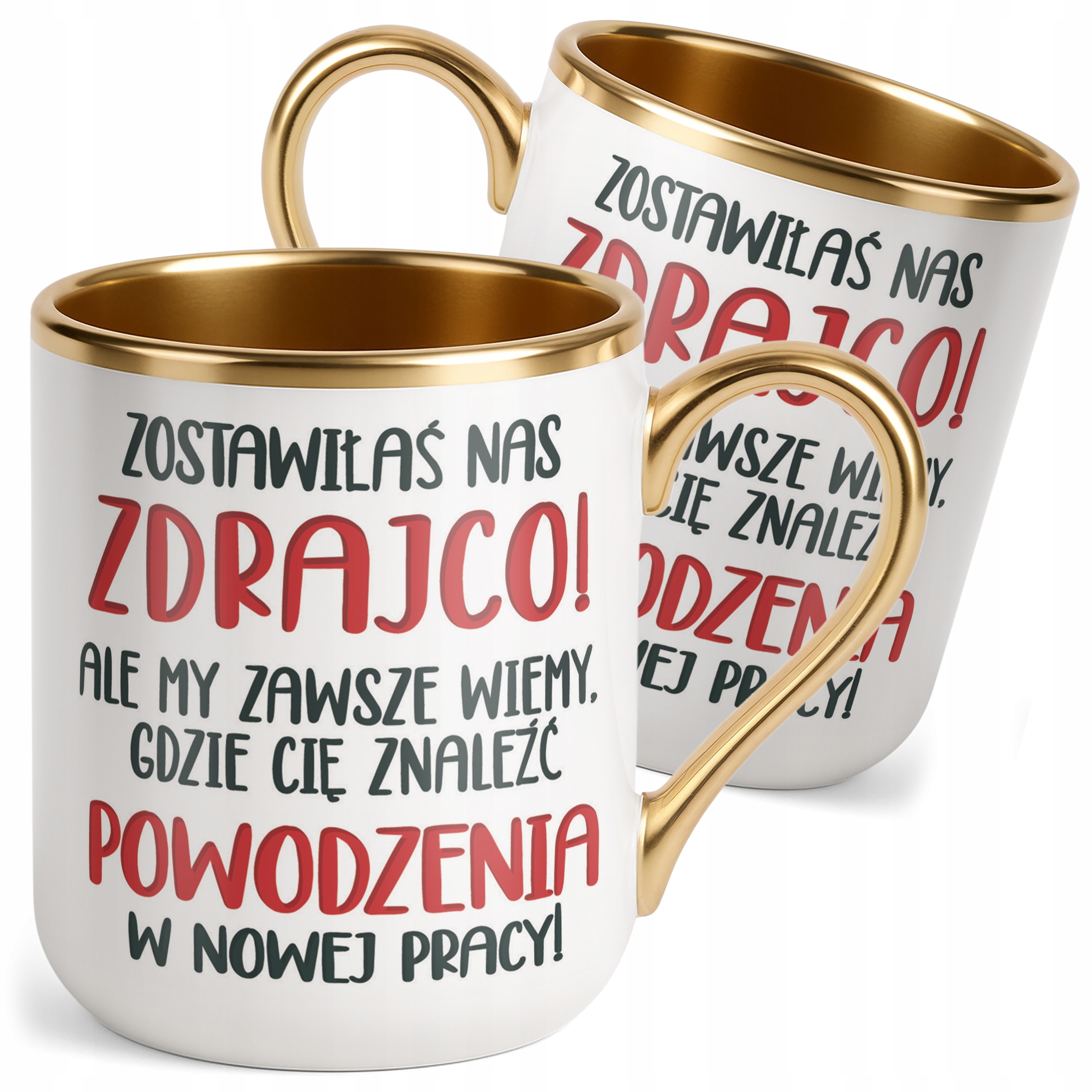 Kubek Premium Złoty Pożeganie Odejście z Pracy Dla Koleżanki Prezent