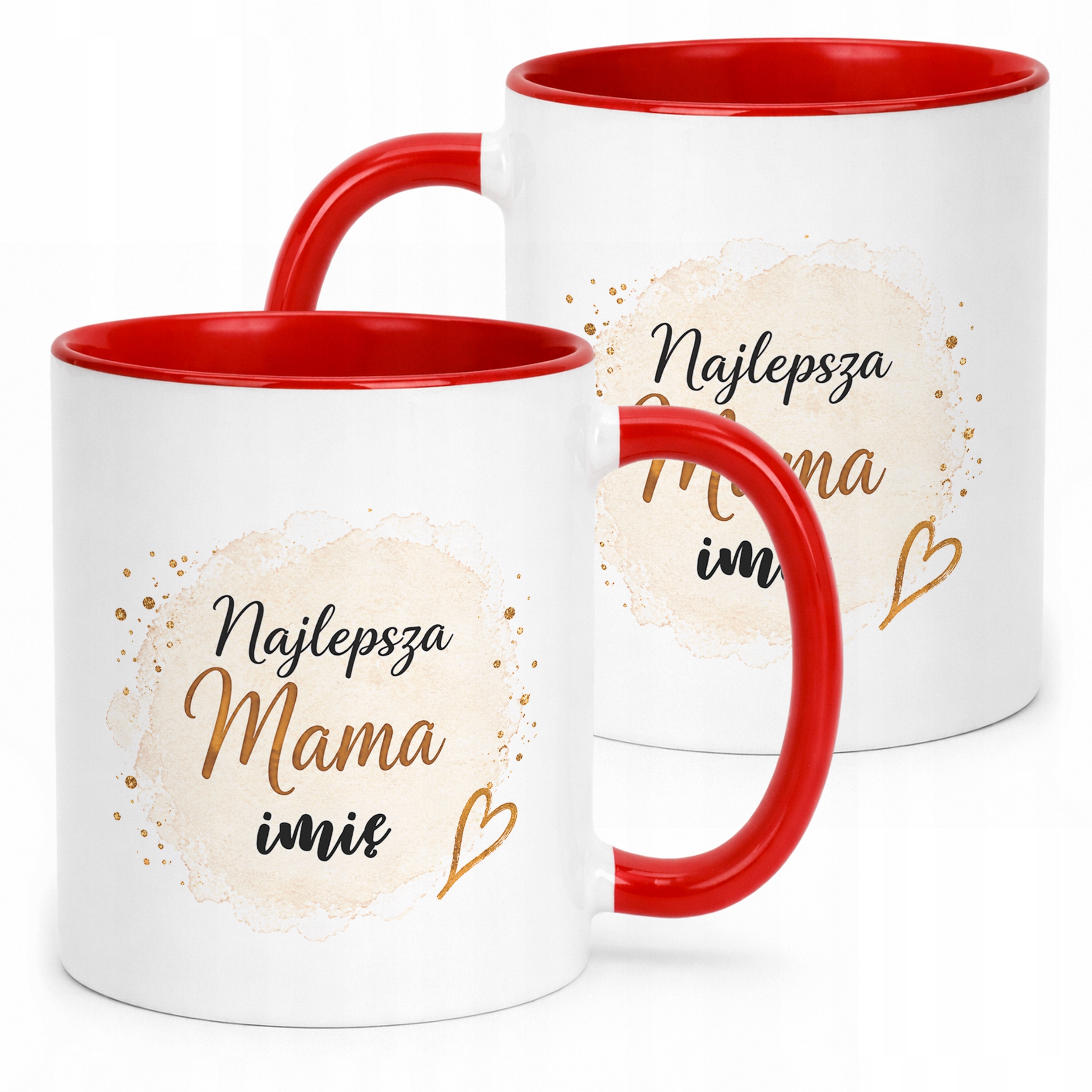 Kubek personalizowany czerwony dla mamy na Dzień Matki prezent upominek