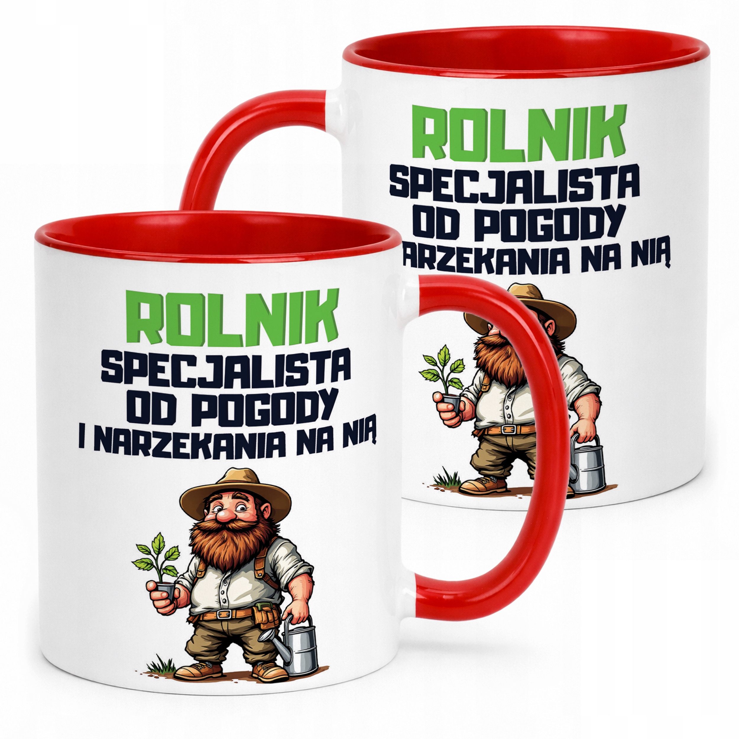 Kubek Czerwony Rolnik Dla Rolnika Traktor Zabawny Prezent Upominek