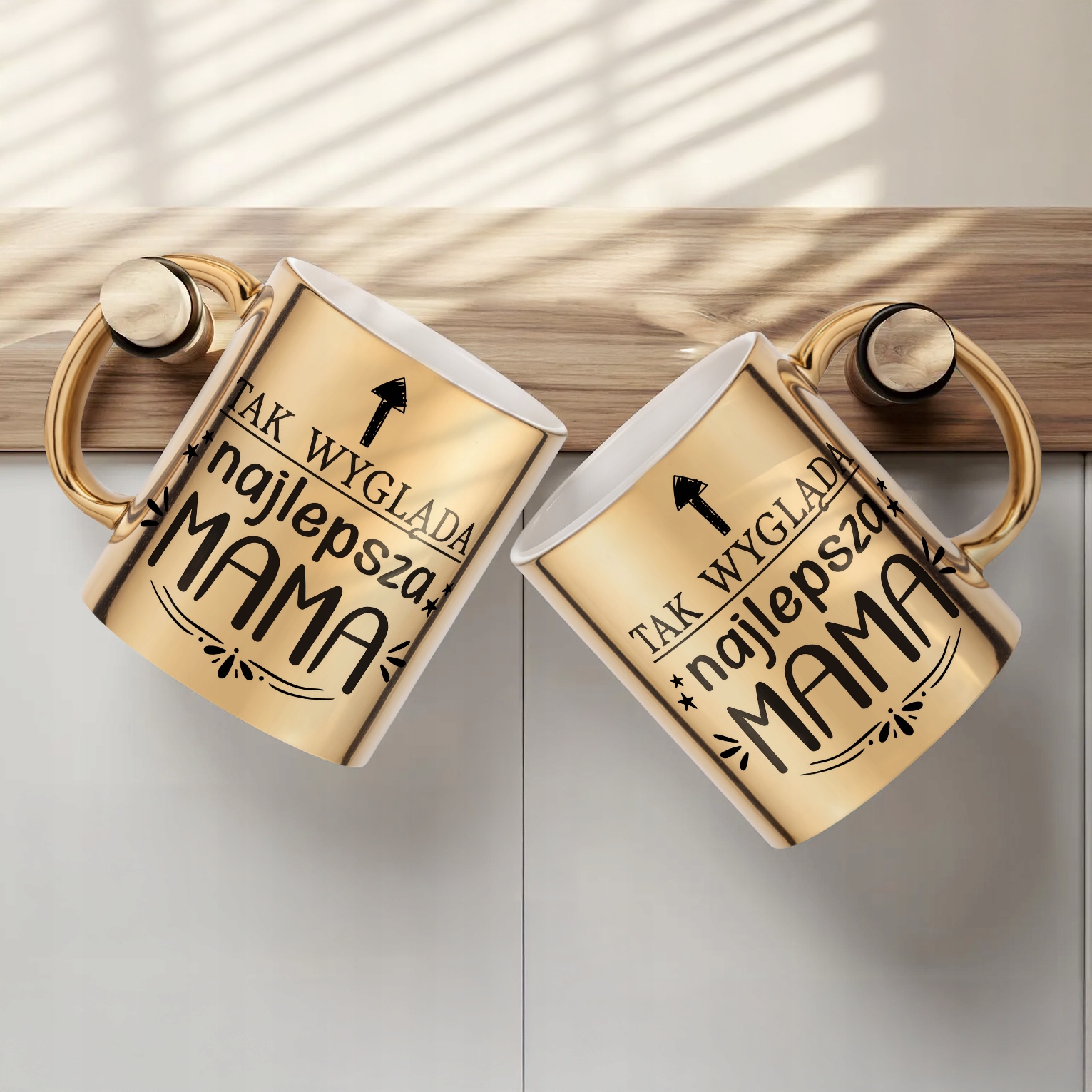 Złoty Kubek ceramiczny Dzień Matki Dla Mamy Tak Wygląda Najlepsza Mama