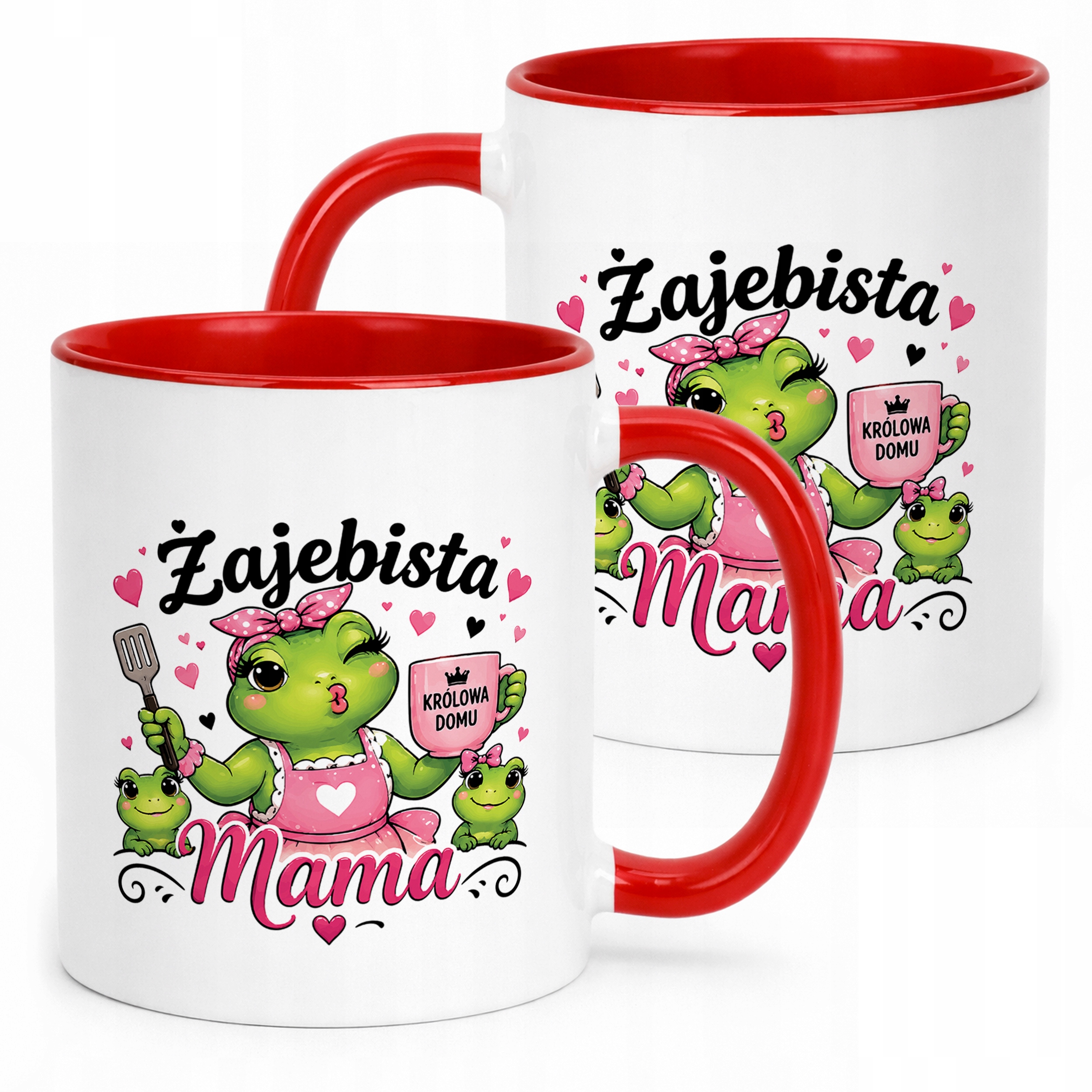 Kubek dla mamy czerwony prezent na Dzień Matki elegancki prezent dla mamy