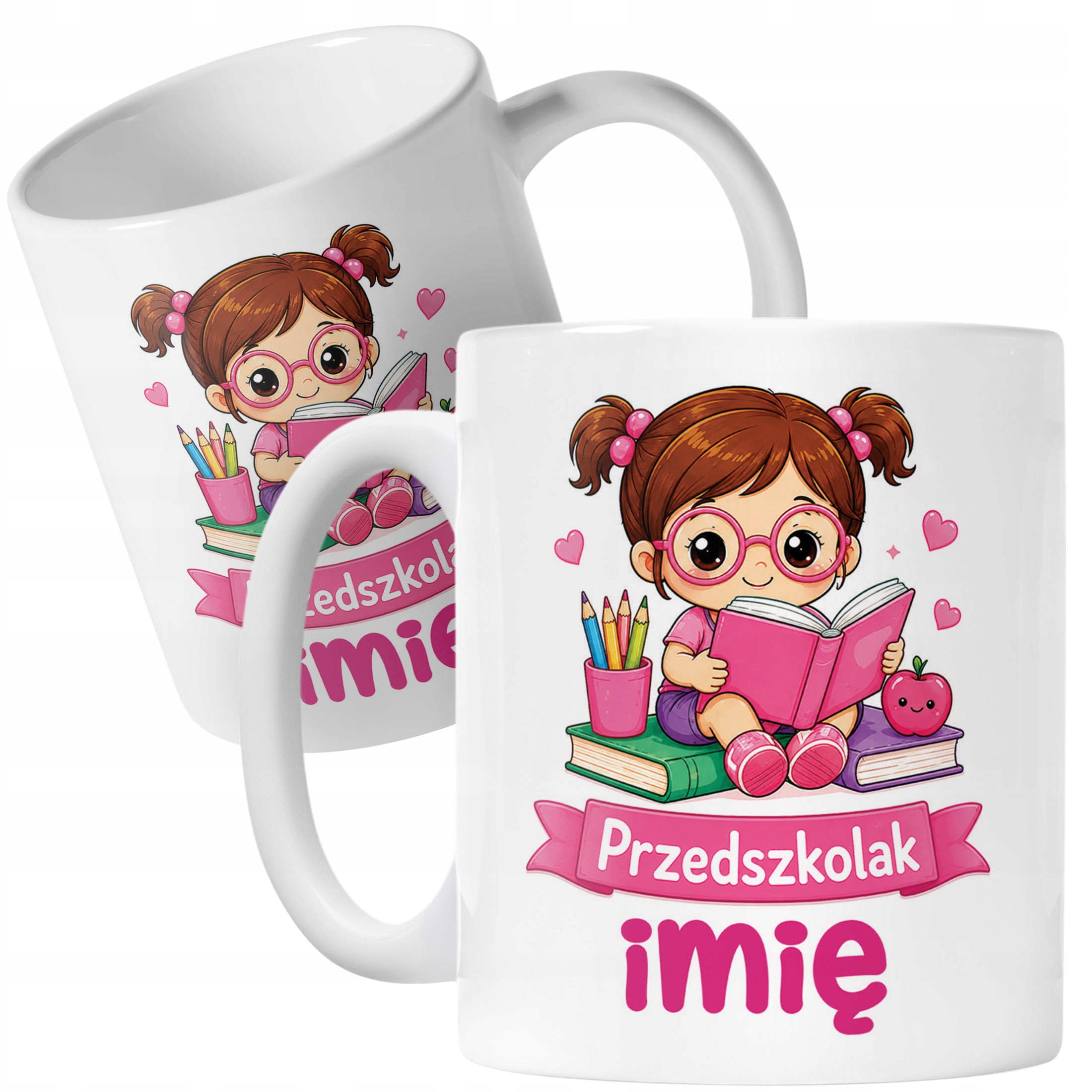 Biały Kubek z nadrukiem personalizowany Przedszkolak Szkoła Dla Dzieci