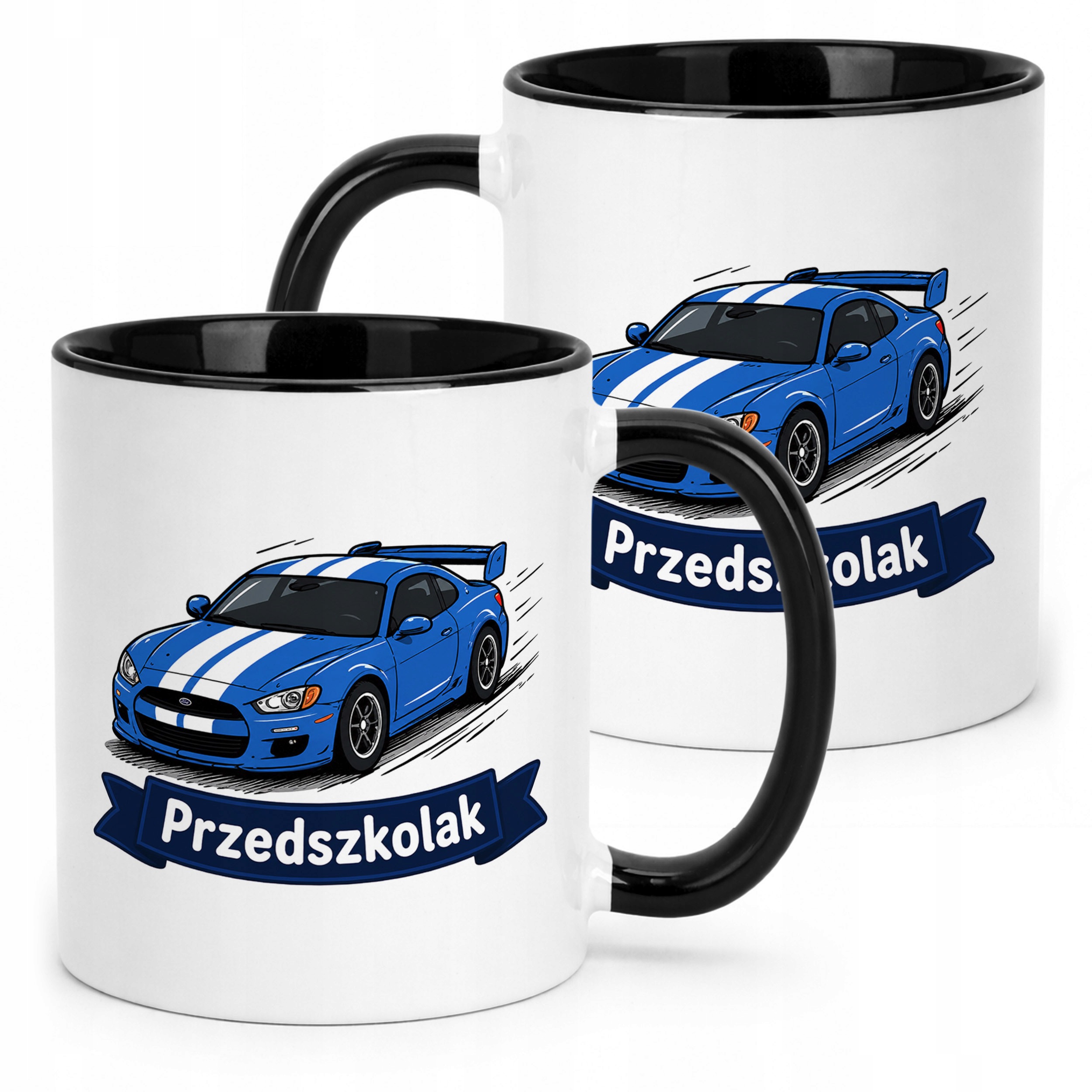 Kubek Czarny z nadrukiem Przedszkolak Szkoła Dla Dzieci Prezent