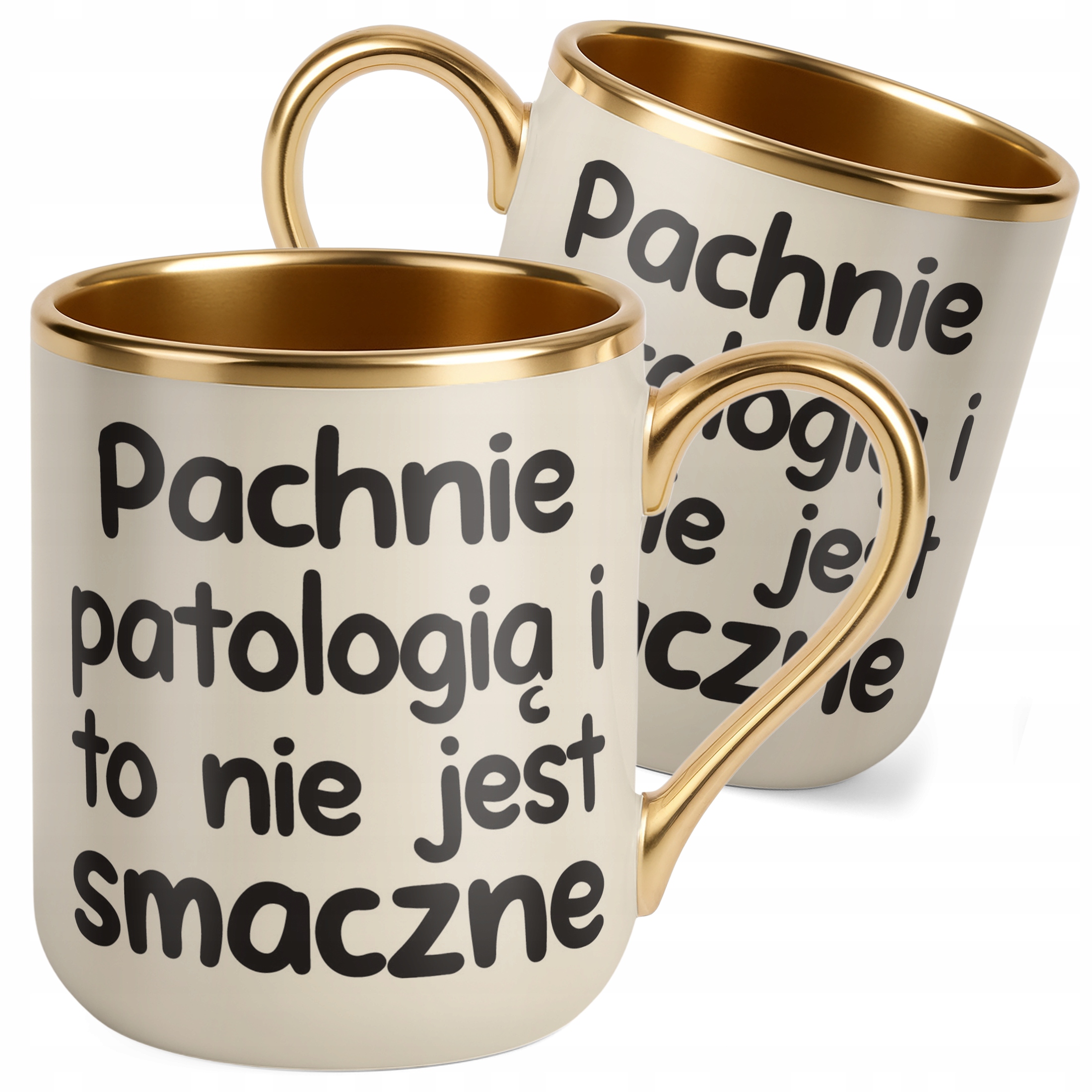 Kubek Premium Złoty Ecru Pachnie Patologią I To Nie Jest Śmieszny Zabawny