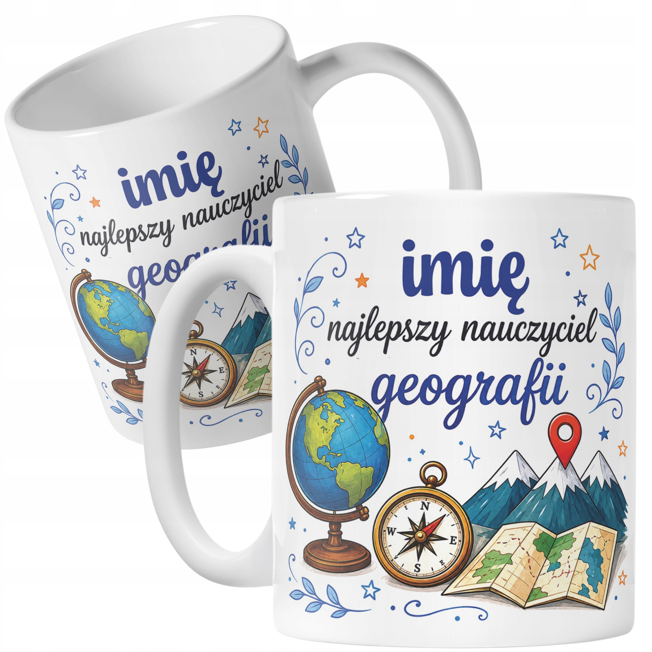 Kubek z Imieniem Dzień Nauczyciela Zakończenie Roku Geografia Prezent