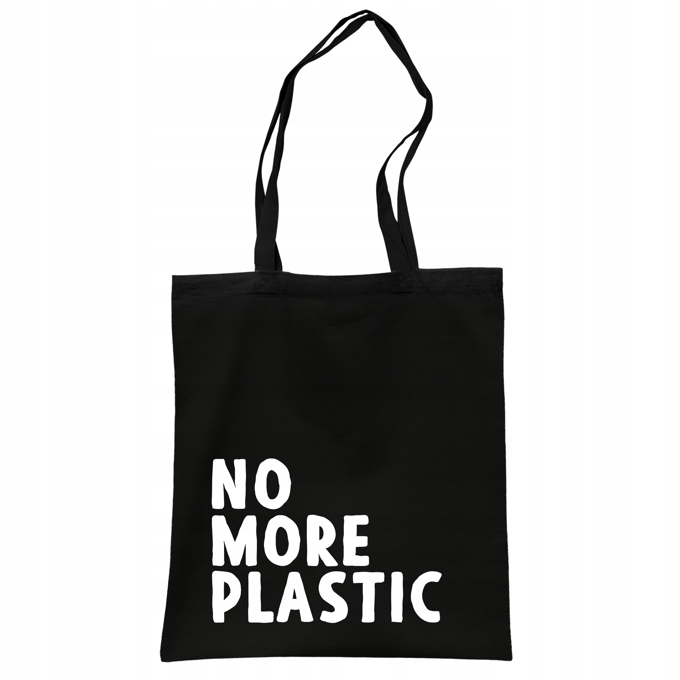 Torba bawełniana czarna na zakupy No More Plastic Eco Ekologia