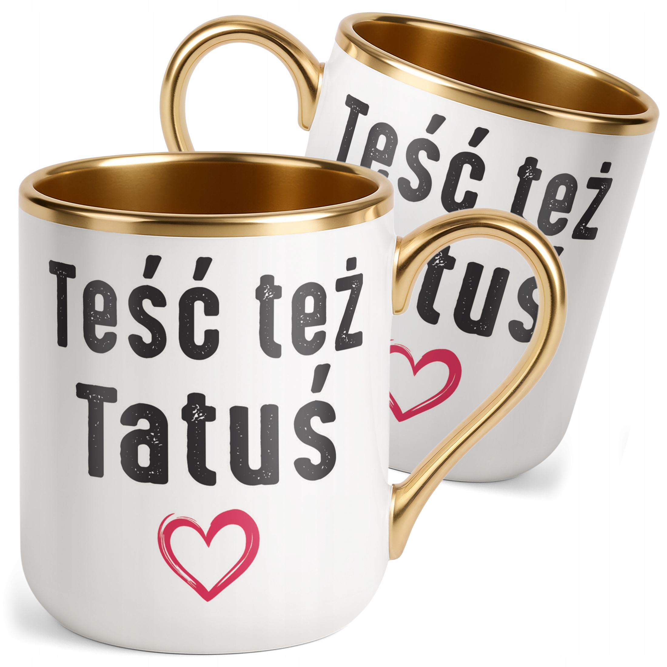 Kubek Premium Złoty Dzień Ojca Dla Teścia Teść Też Tatuś Prezent