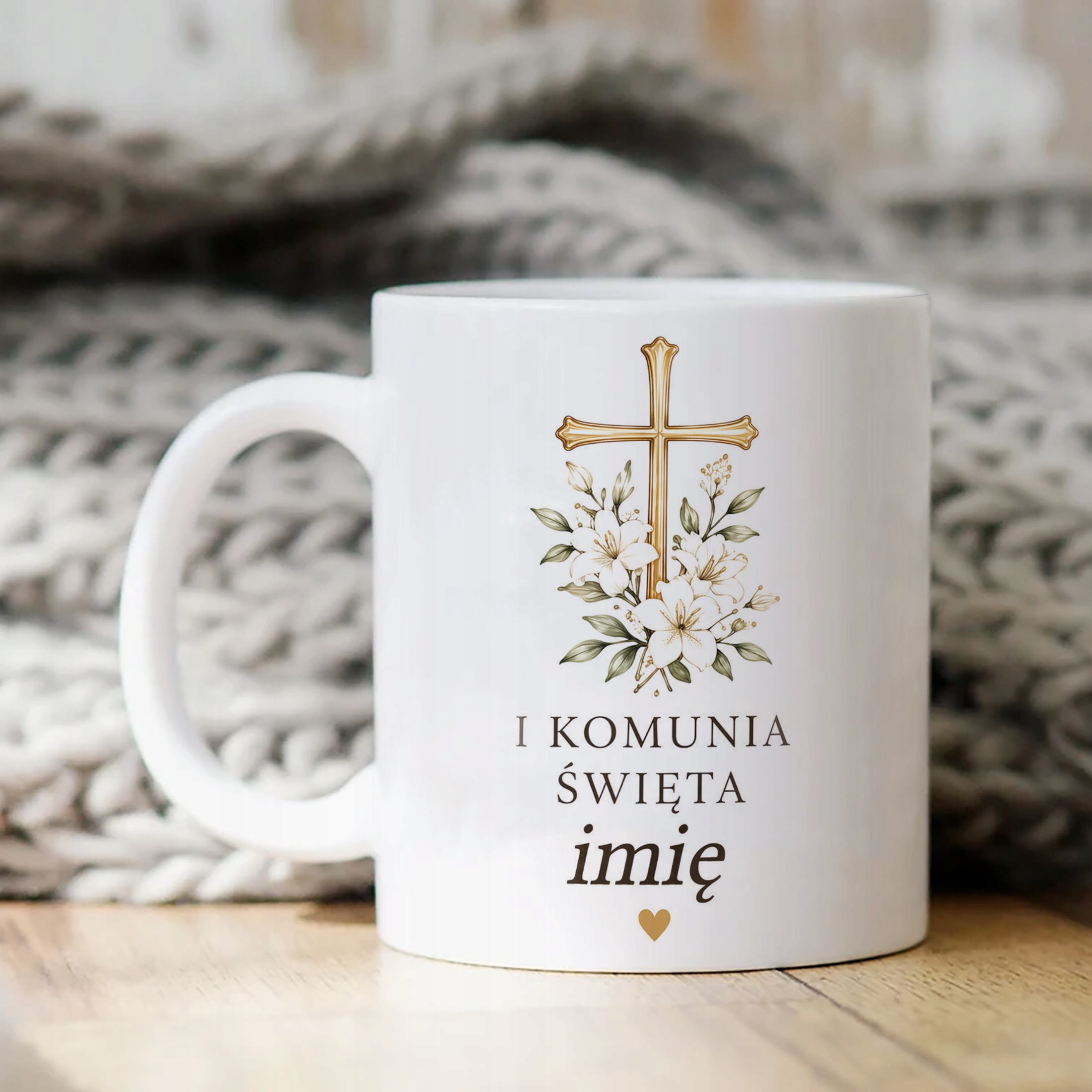 Kubek z imieniem dziecka Pierwsza Komunia Święta dla gości pamiątka